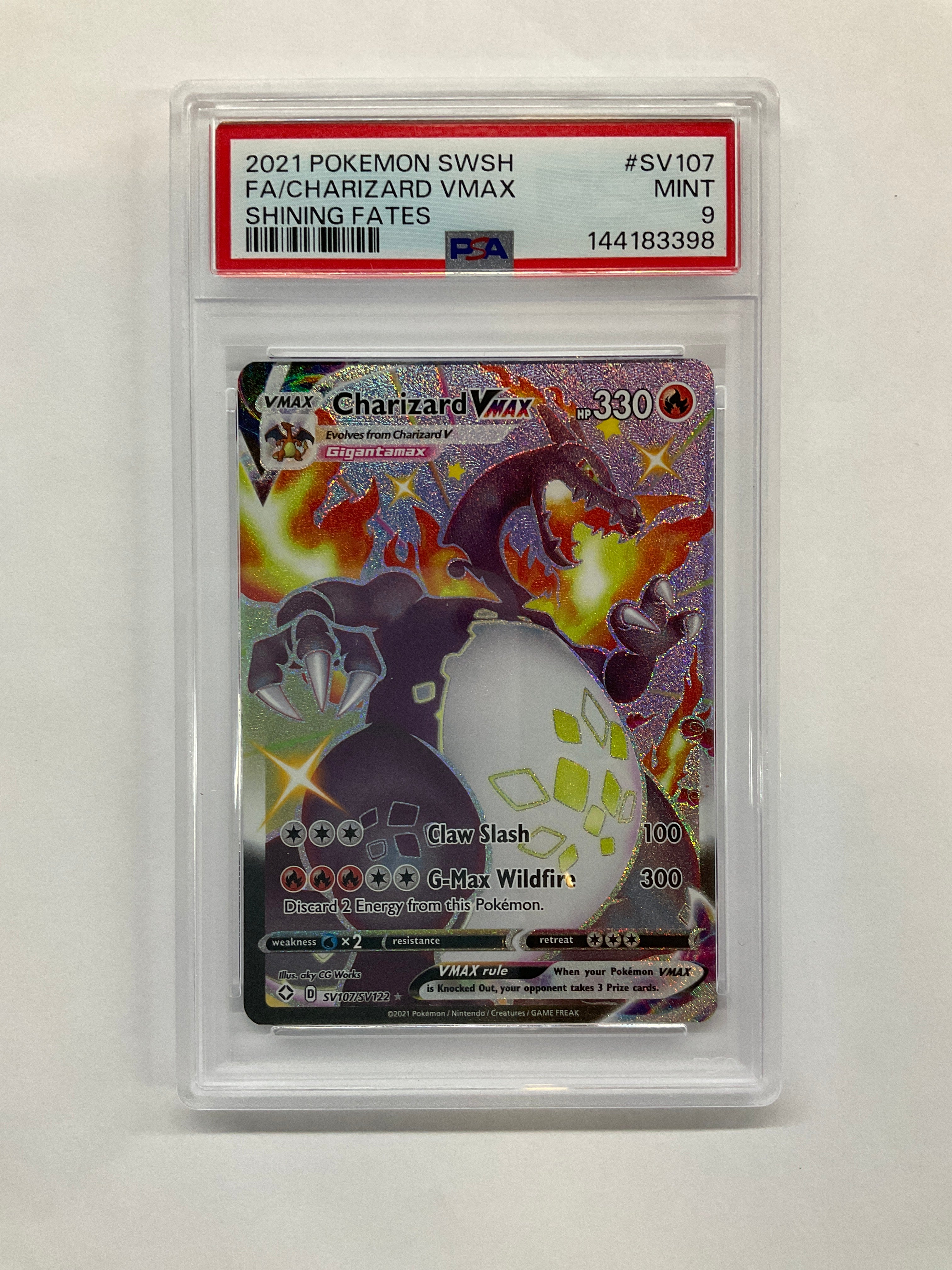 2021 Pokemon Shining Fates Charizard Vmax SV107 PSA 9