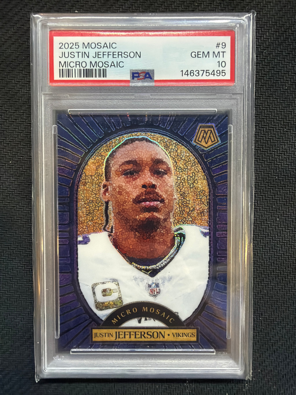 2025 Mosaic Justin Jefferson Micro Mosaic #9 PSA 10 495