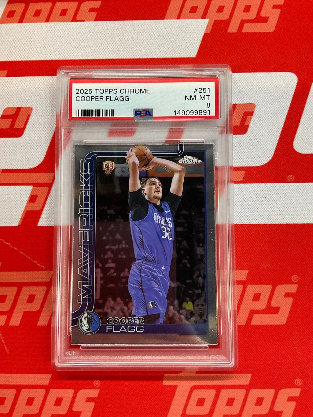 2025-26 Topps Chrome Cooper Flagg Rookie PSA 8 Dallas 891