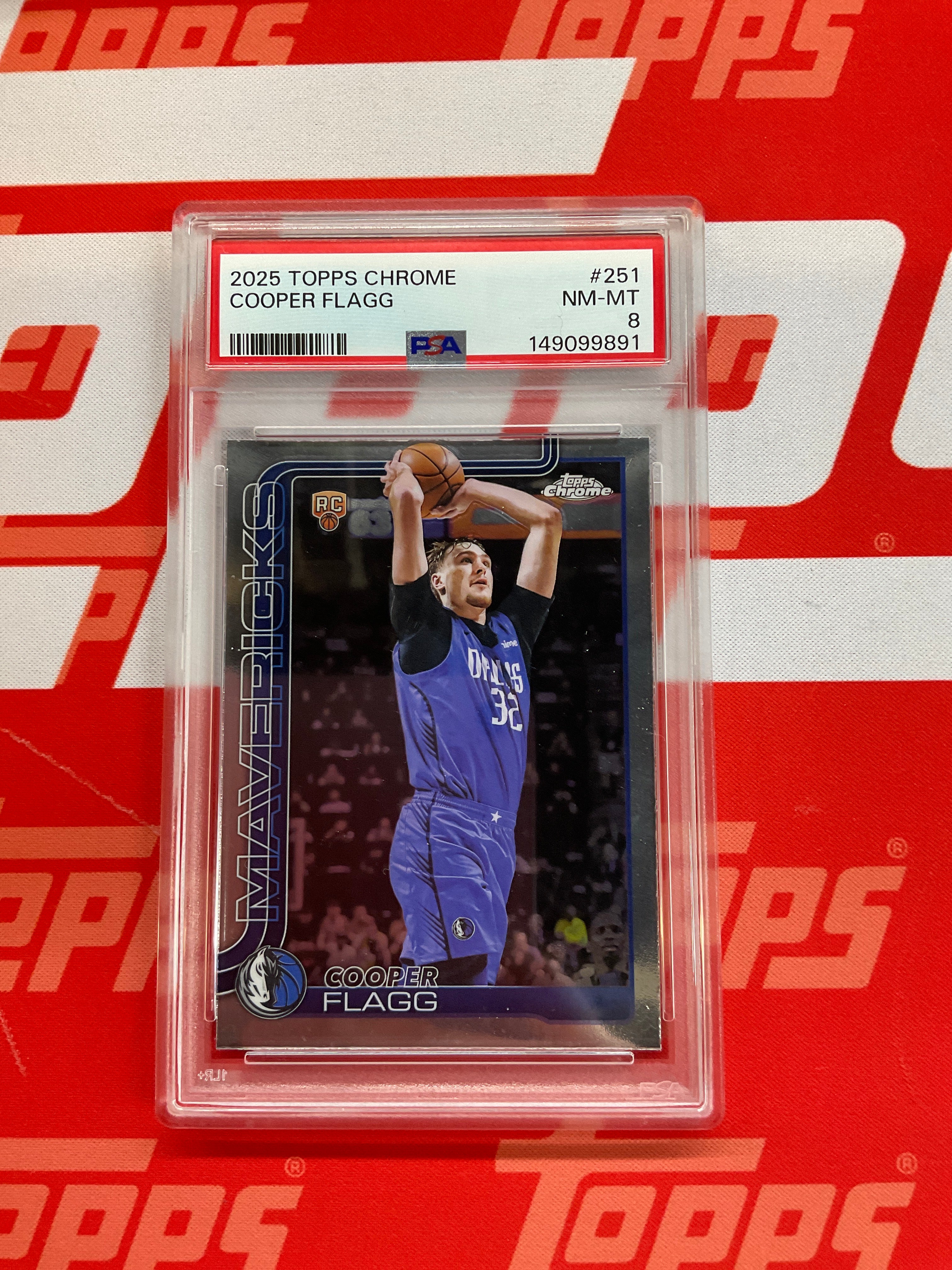 2025-26 Topps Chrome Cooper Flagg Rookie PSA 8 Dallas 891