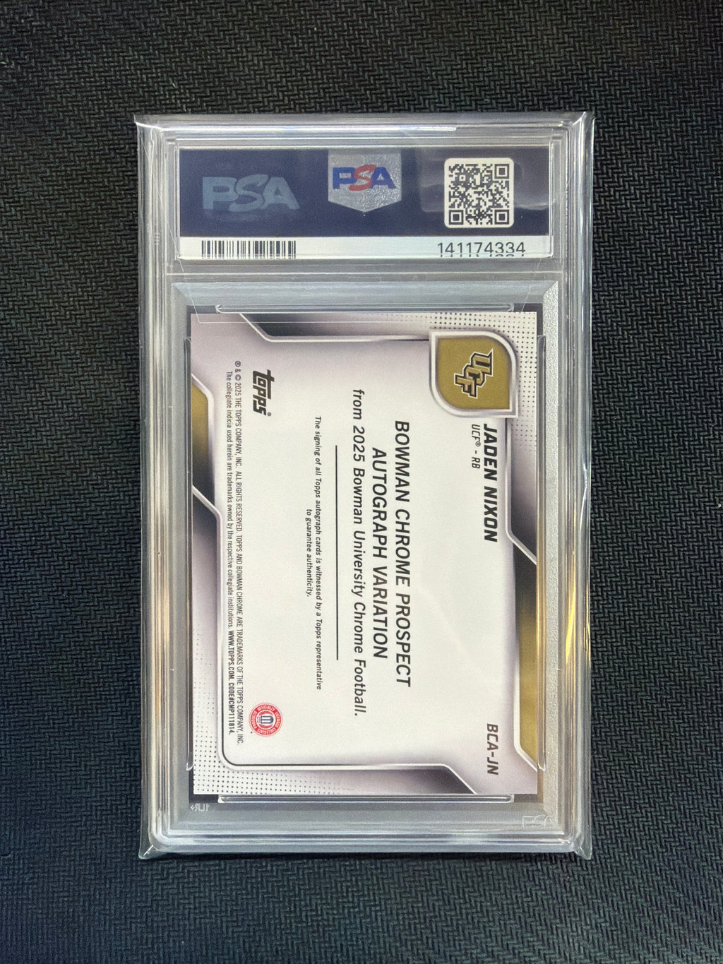 2025 Bowman U Sapphire Jaden Nixon Rookie Auto /25 PSA 10
