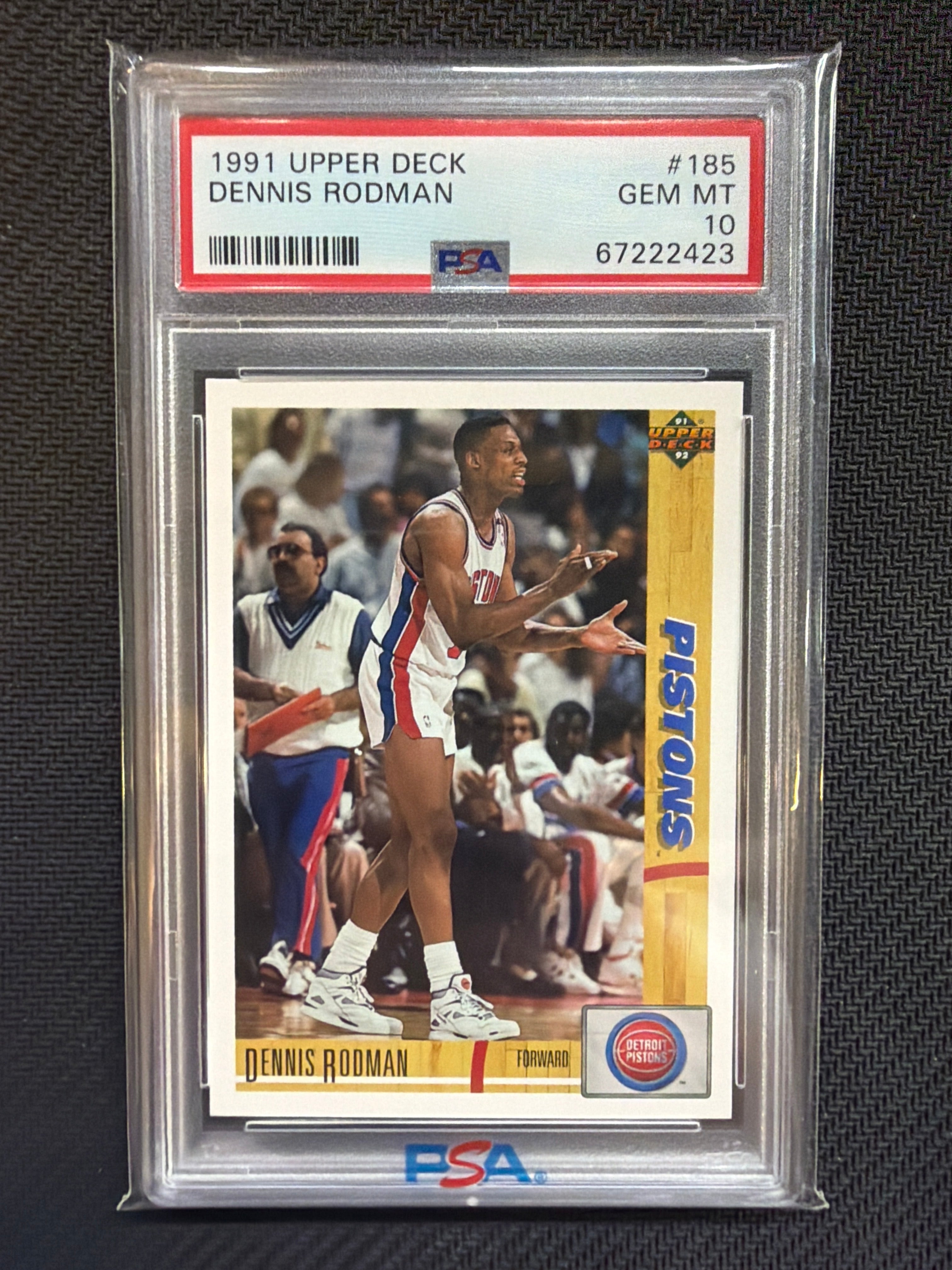 1991 Upper Deck Dennis Rodman #185 PSA 10 Pistons