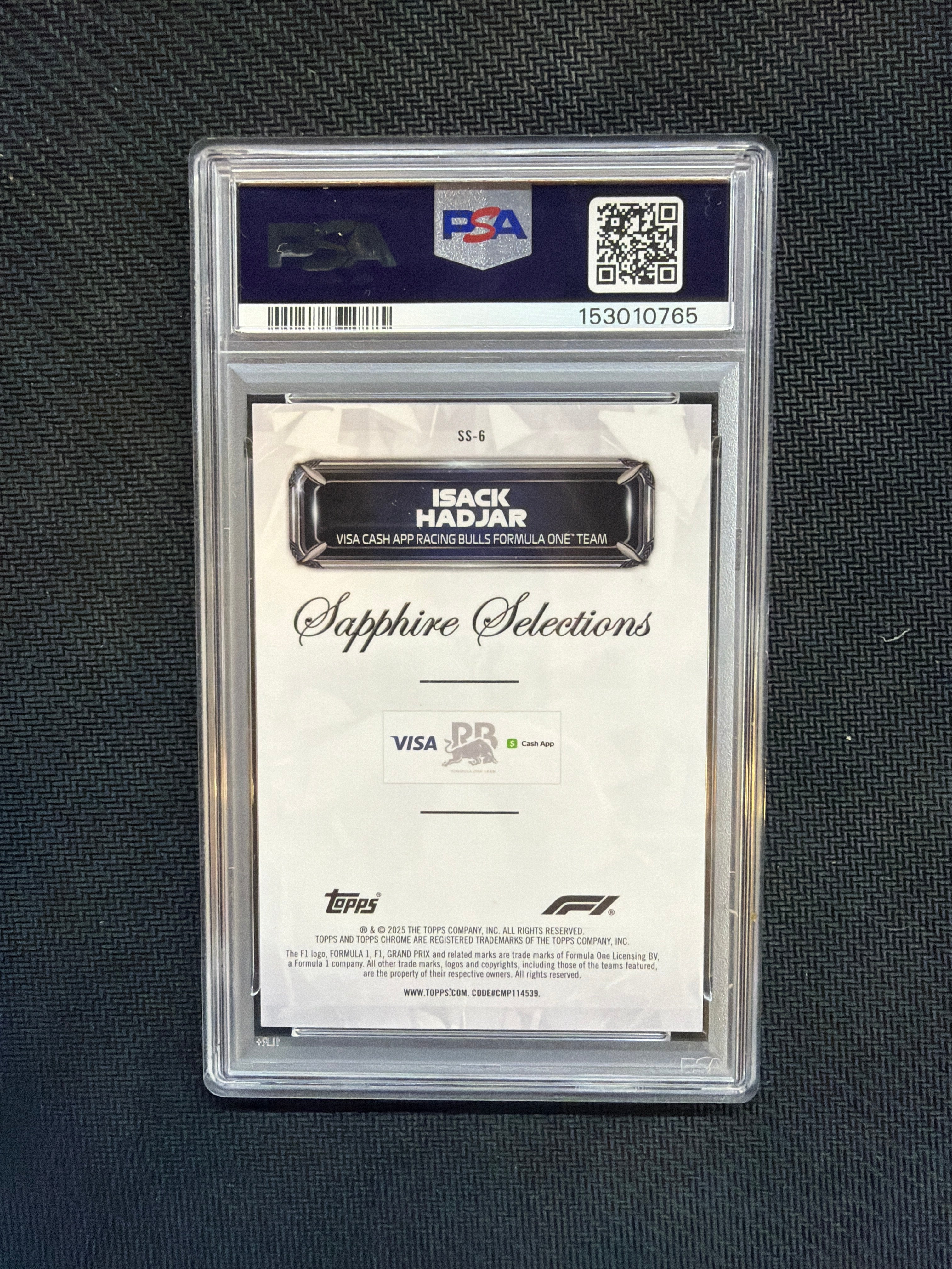 2025 Topps Chrome F1 Sapphire Isack Hadjar Selections PSA 9 Rookie
