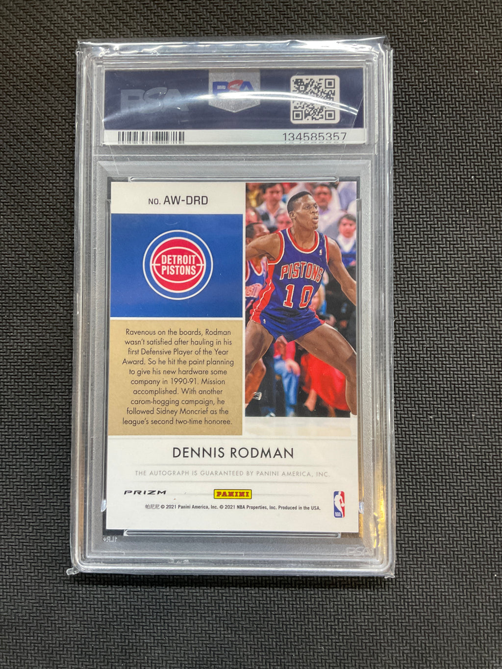 2024 Origins Dennis Rodman Award Winning Auto PSA 10 Pistons