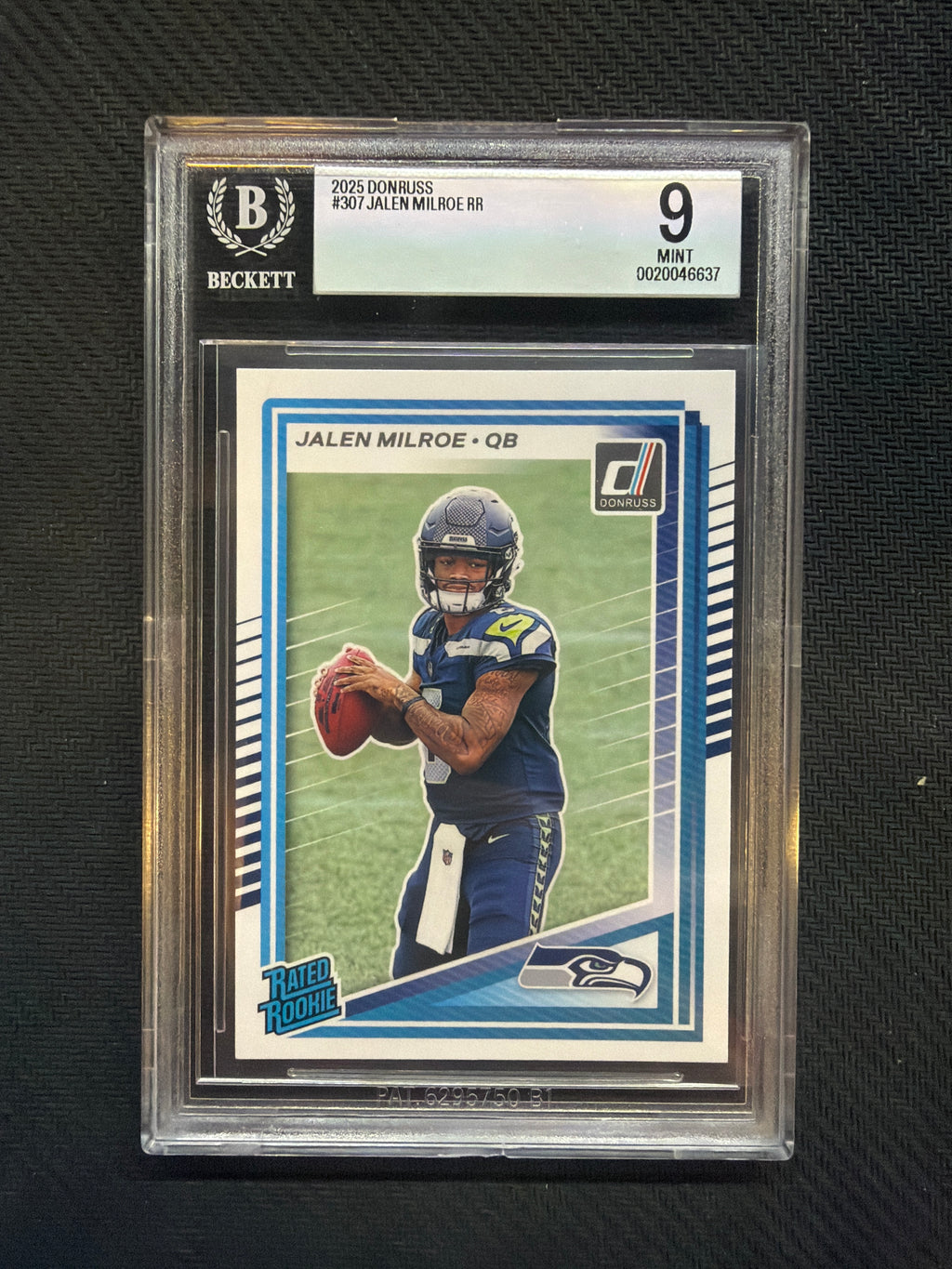 2025 Donruss Jalen Milroe Rated Rookie BGS 9 Seahawks