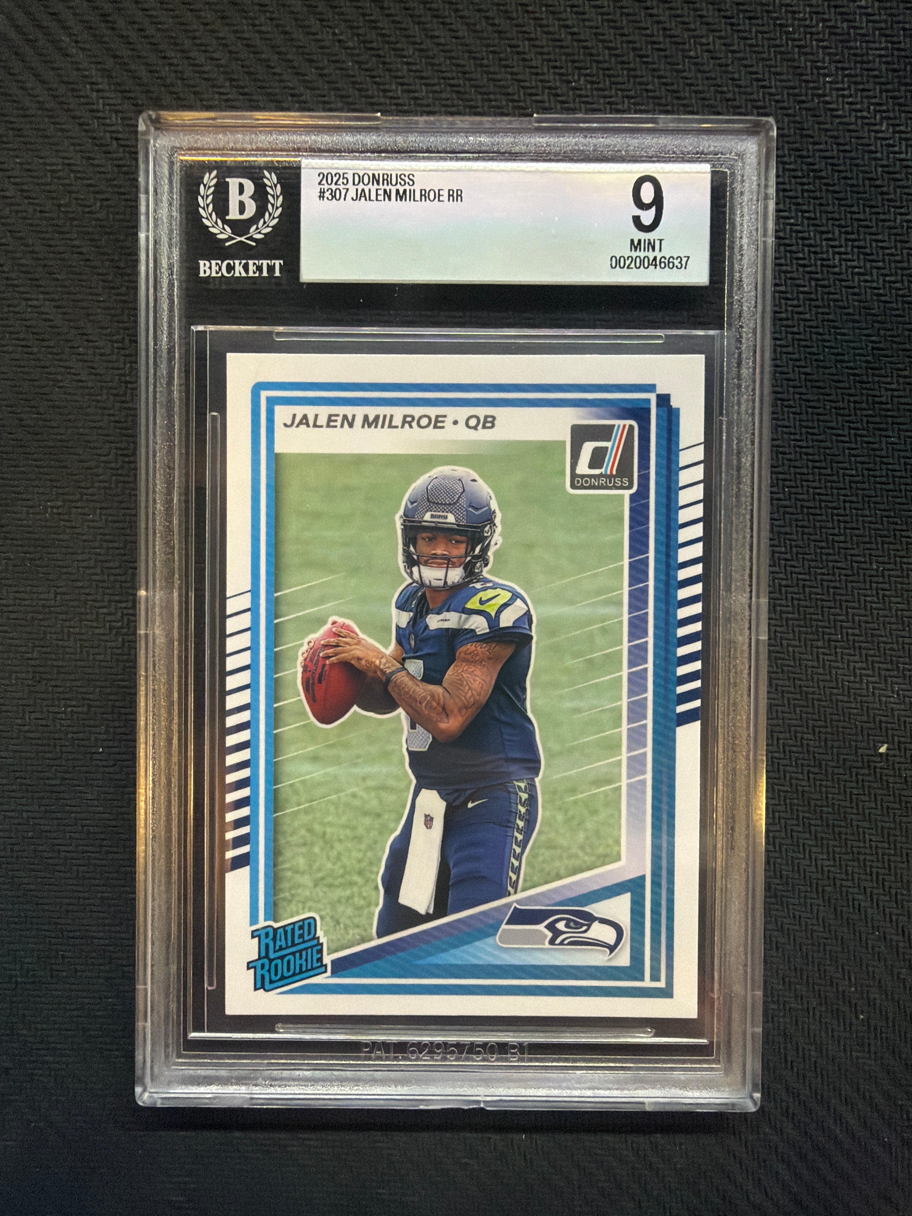 2025 Donruss Jalen Milroe Rated Rookie BGS 9 Seahawks