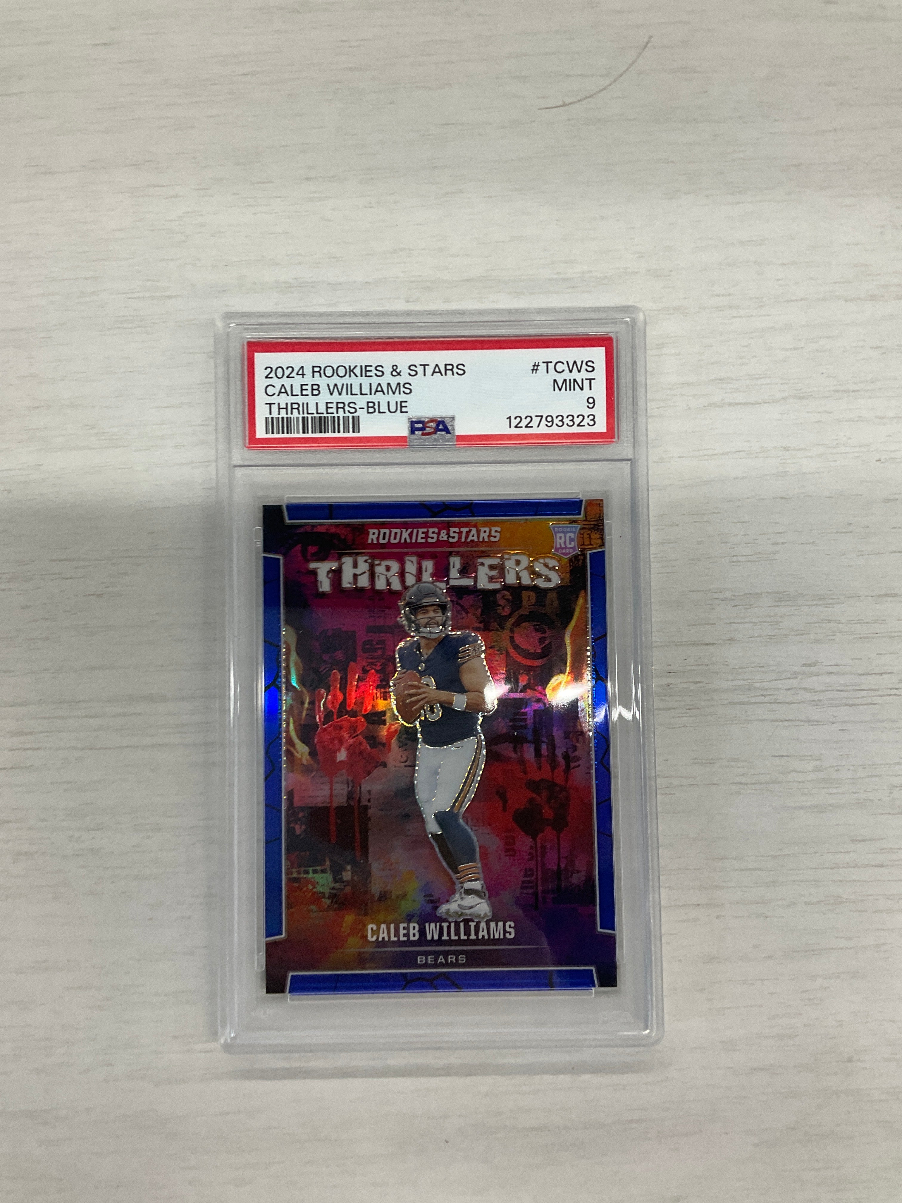 2024 Rookies & Stars Caleb Williams Thrillers Blue /50 PSA 9