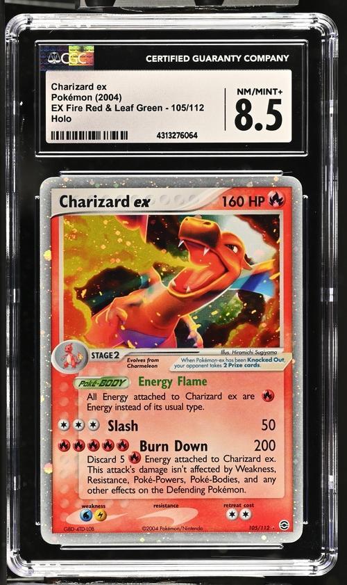 2004 Pokemon EX Fire Red & Leaf Green Charizard ex 105 Holo CGC 8.5 - SWIRL!