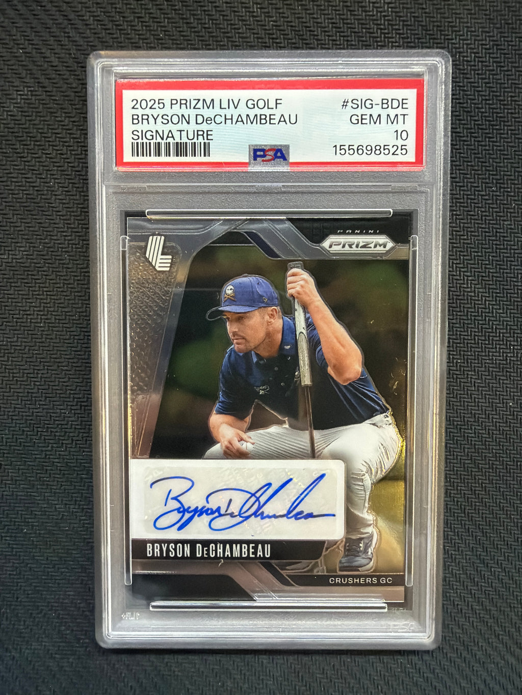 2025 Prizm Liv Golf Bryson DeChambeau Signature PSA 10