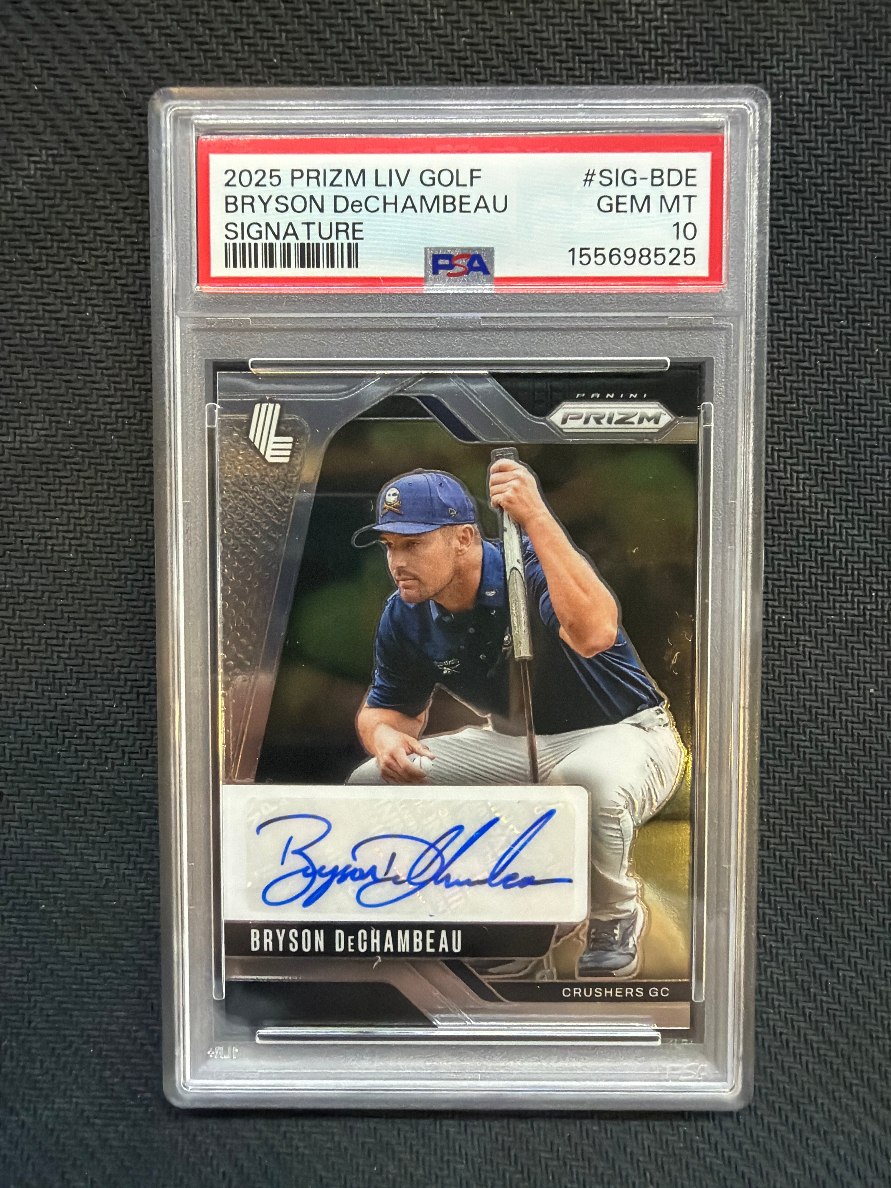 2025 Prizm Liv Golf Bryson DeChambeau Signature PSA 10