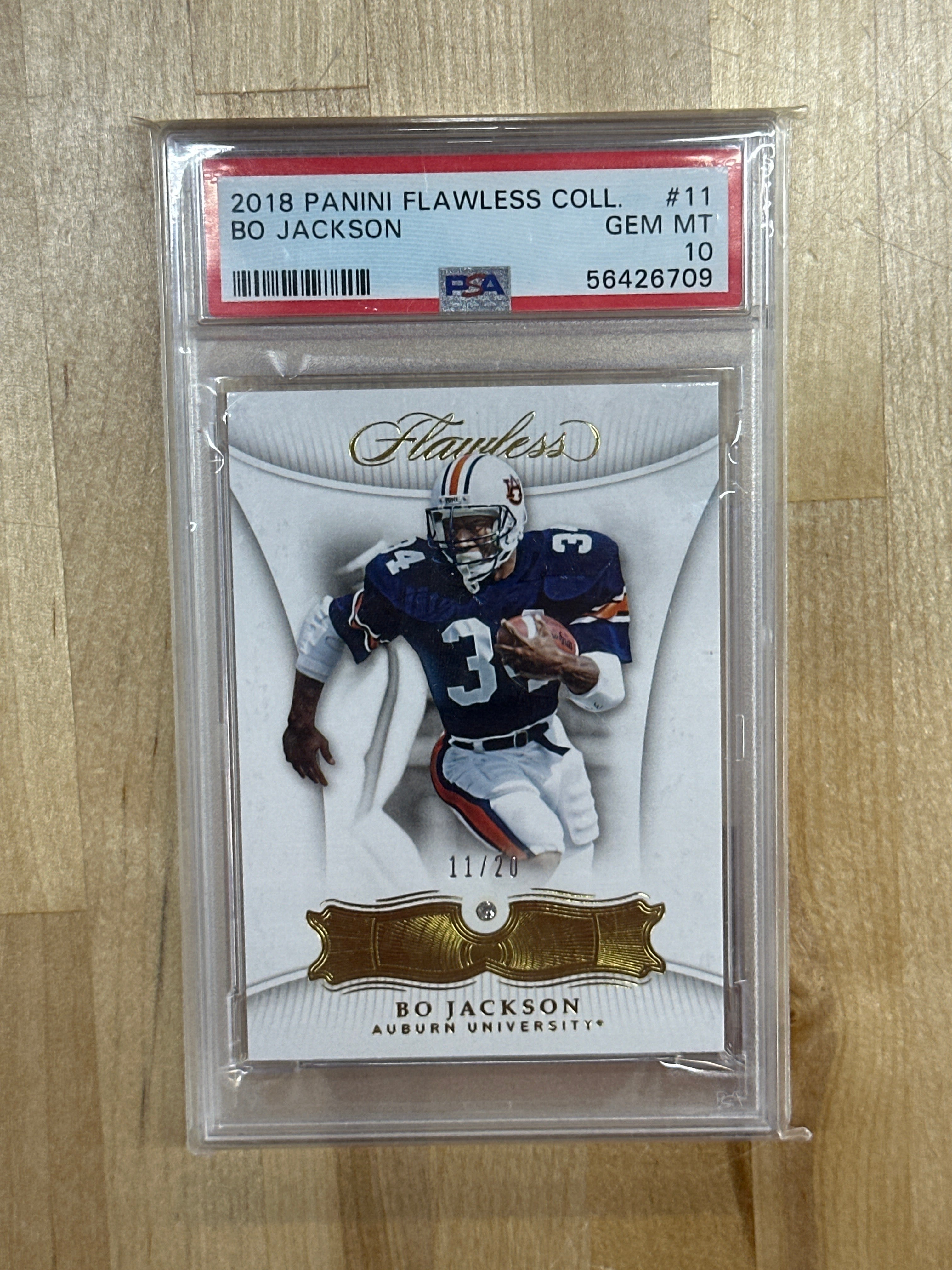2018 Flawless Bo Jackson Collegiate Auburn /20 PSA 10