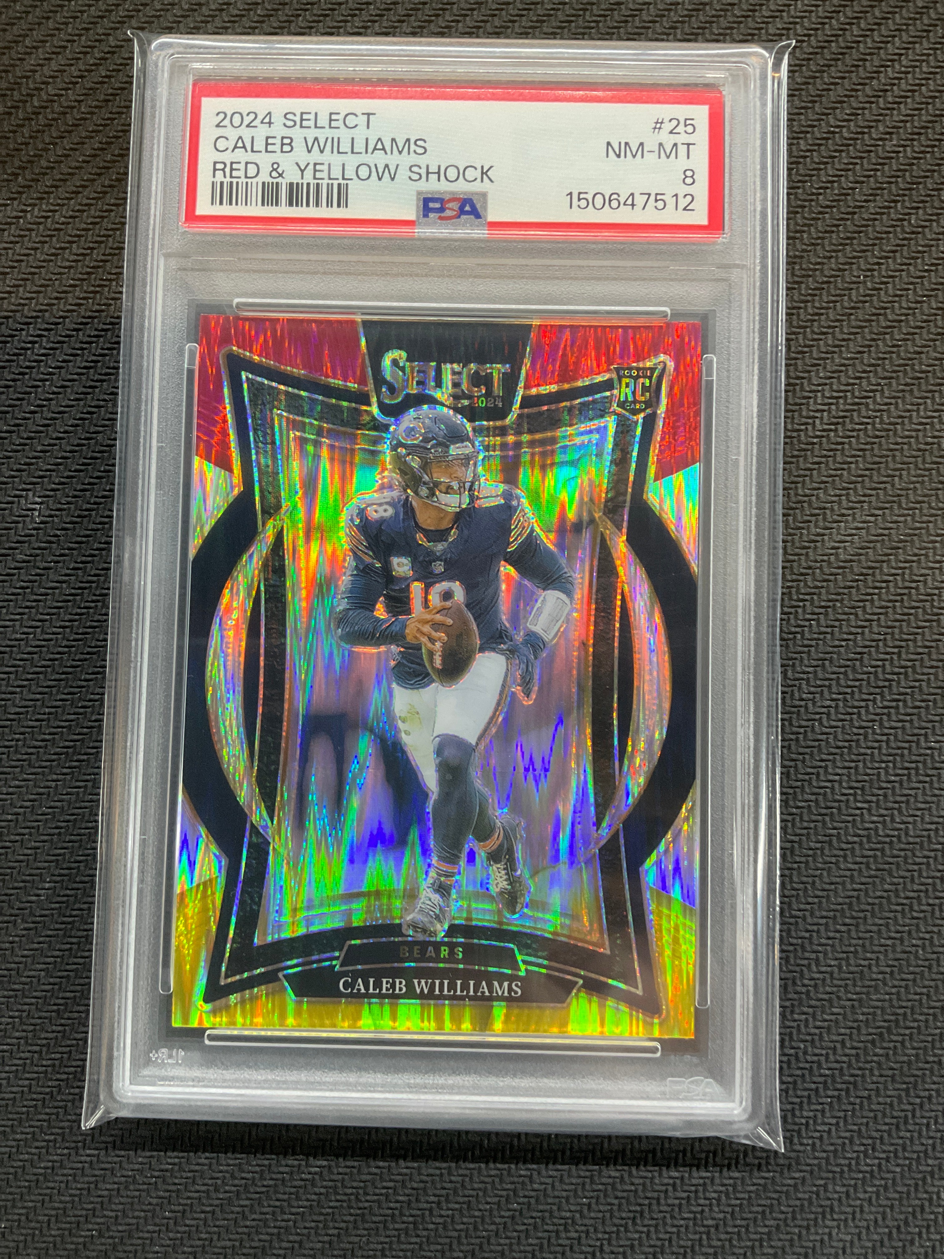 2024 Select Caleb Williams Red & Yellow Shock PSA 8 Bears