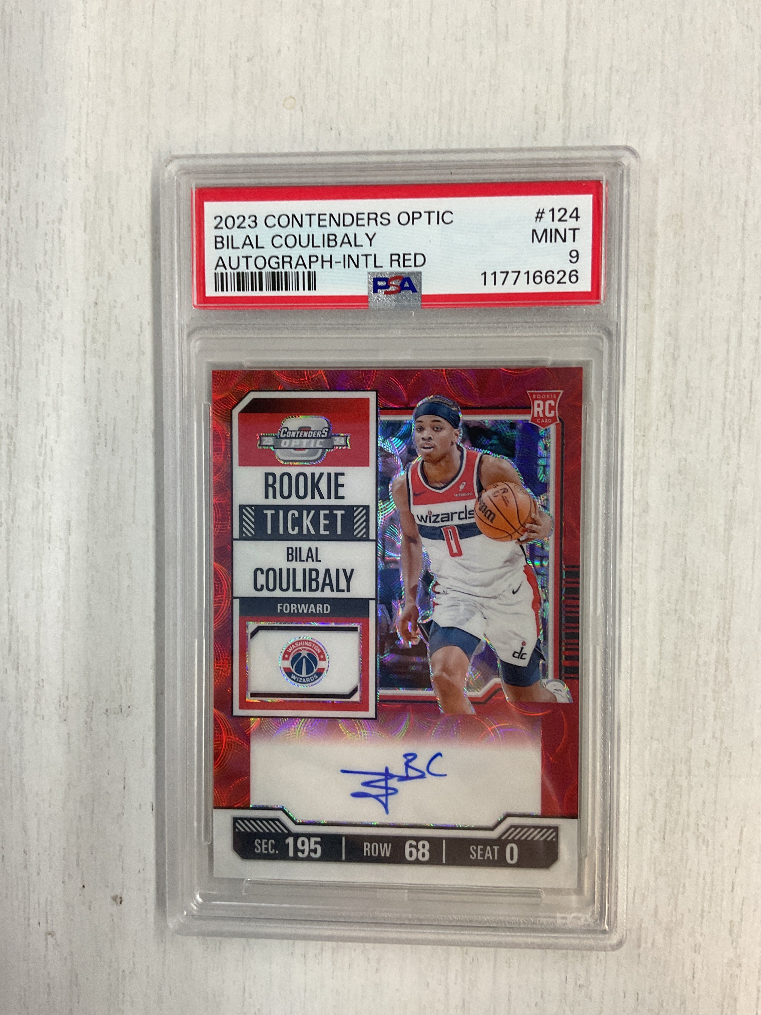 2023 Contenders Optic Bilal Coulibaly International Red Auto PSA 9