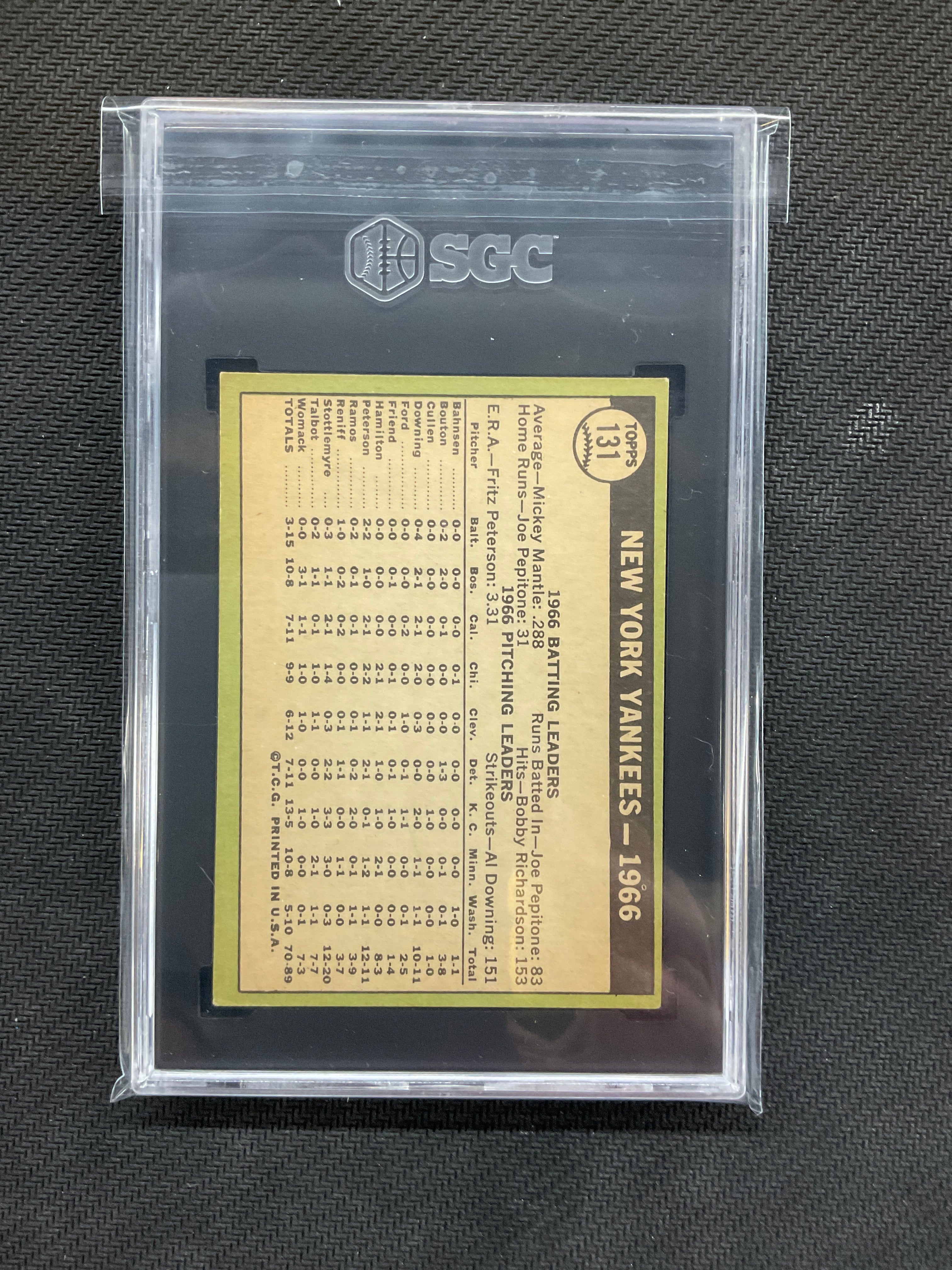 1967 Topps Yankees #131 SGC 5.5