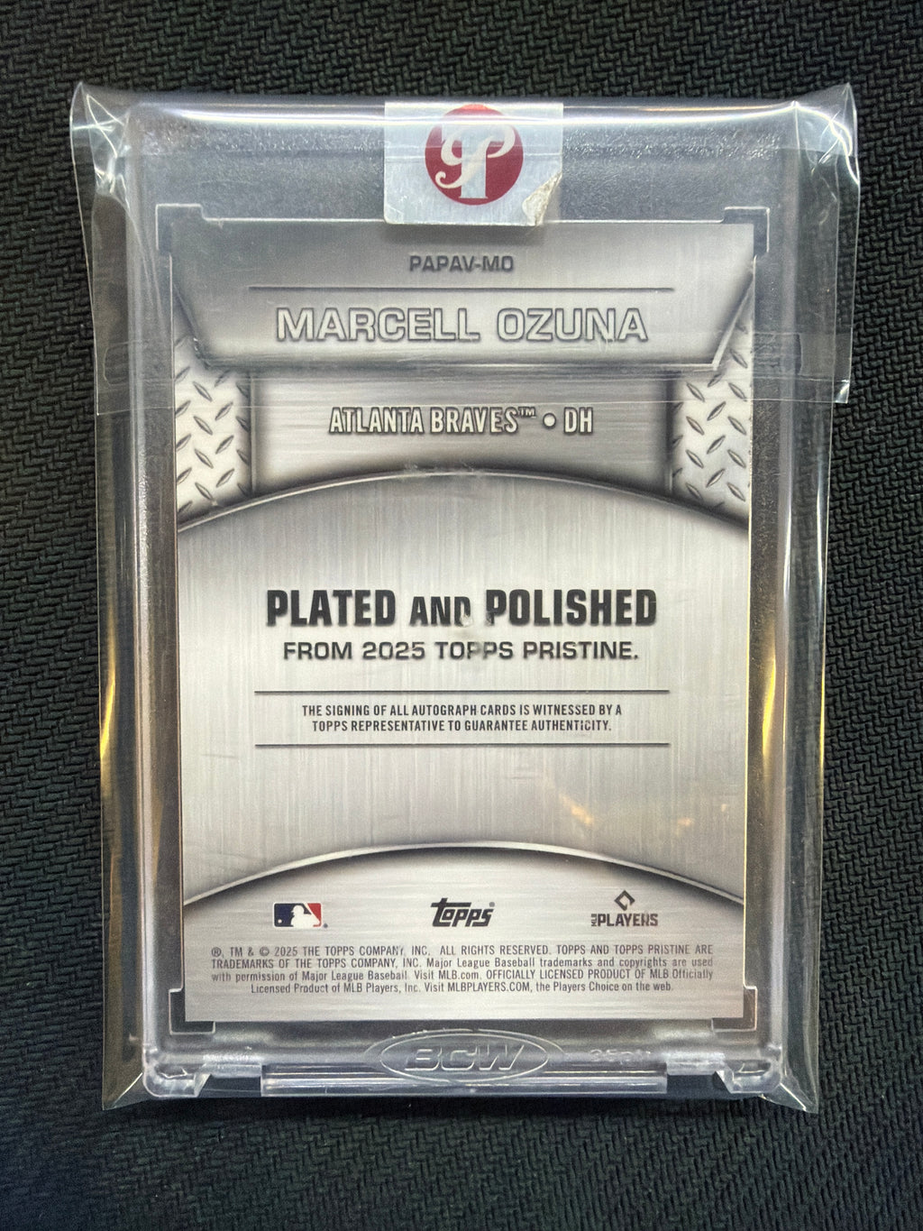2025 Topps Pristine Painted And Polished Marcell Ozuna Auto /75 Braves