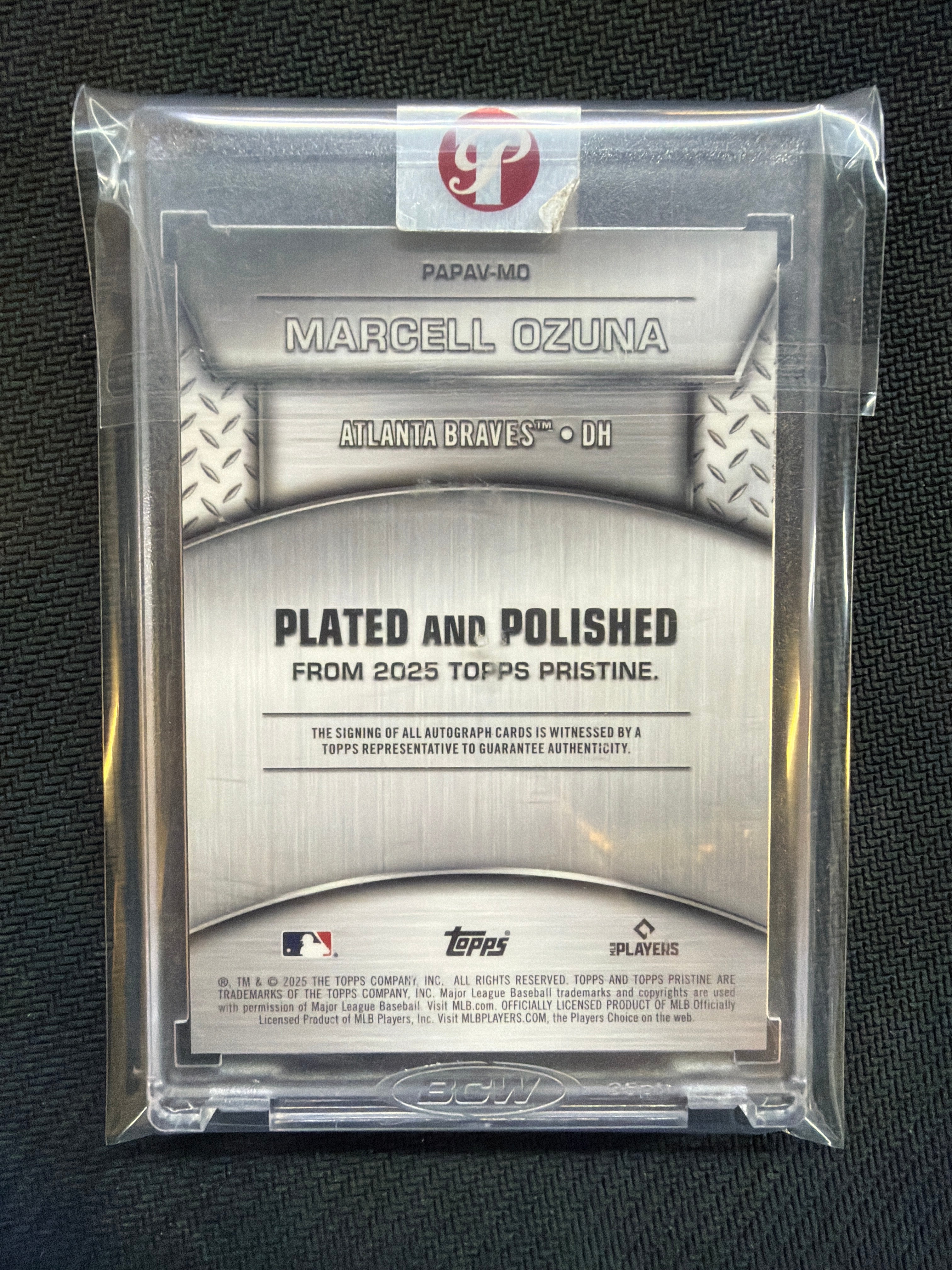 2025 Topps Pristine Painted And Polished Marcell Ozuna Auto /75 Braves