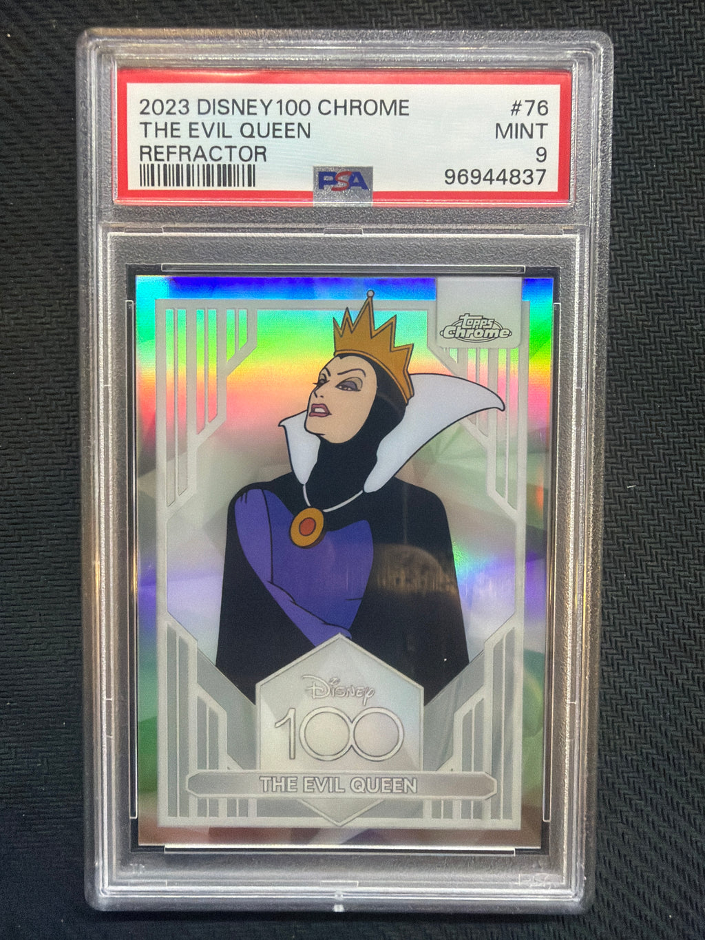 2023 Topps Chrome Disney 100 The Evil Queen Refractor PSA 9 837