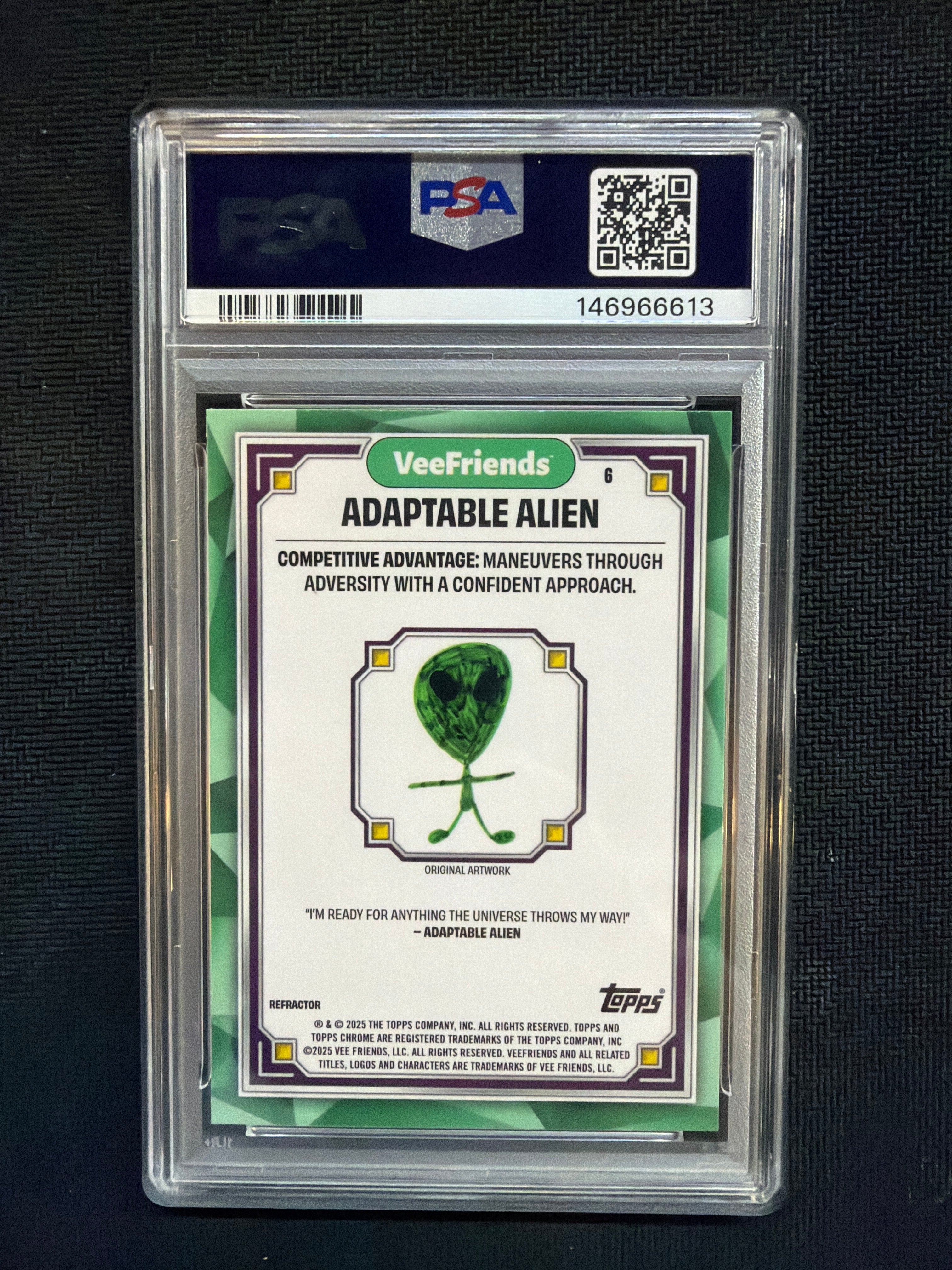 2025 Topps Chrome VeeFriends Adaptable Alien Refractor PSA 10