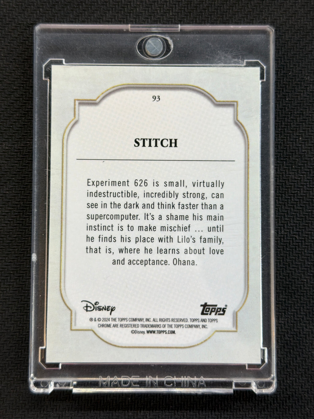 2024 Topps Chrome Disney Stitch Gold /50 #93 Lilo & Stitch