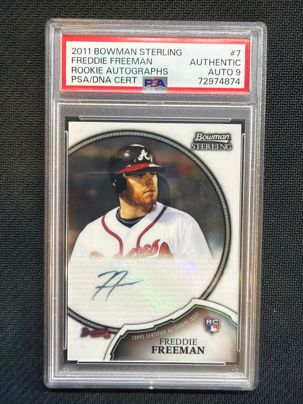2011 Bowman Sterling Freddie Freeman Rookie Autographs PSA Authentic Auto 9 Braves