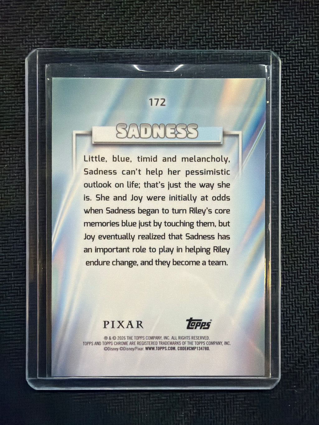 2026 Topps Chrome Disney Sadness Purple /75 #172