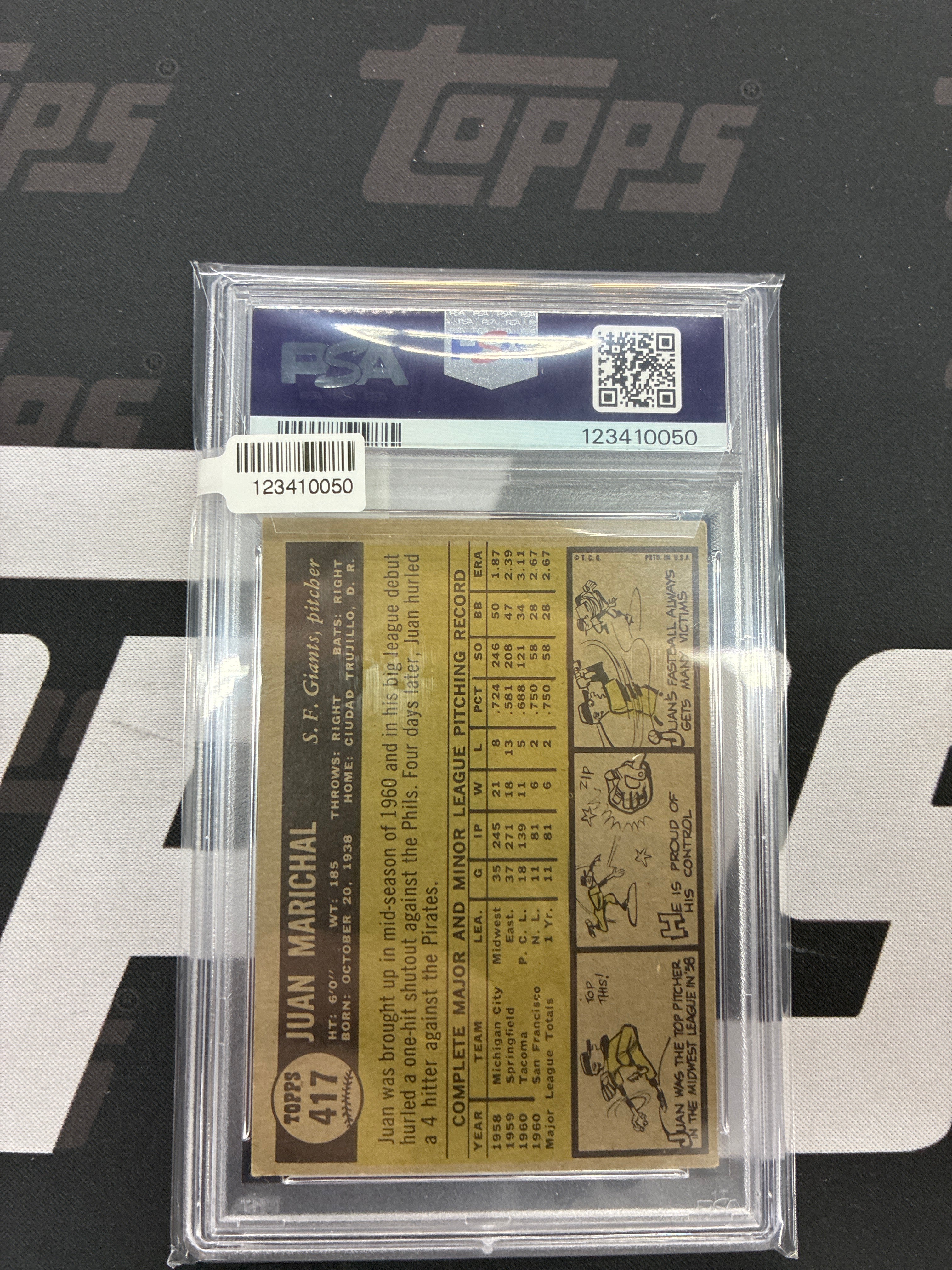 1961 Topps Juan Marichal #417 PSA 2 Giants