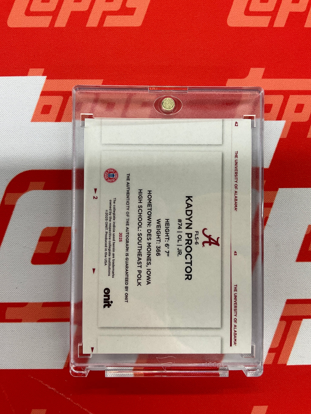 2025 Onit Kadyn Proctor Rookie Auto /15 Alabama