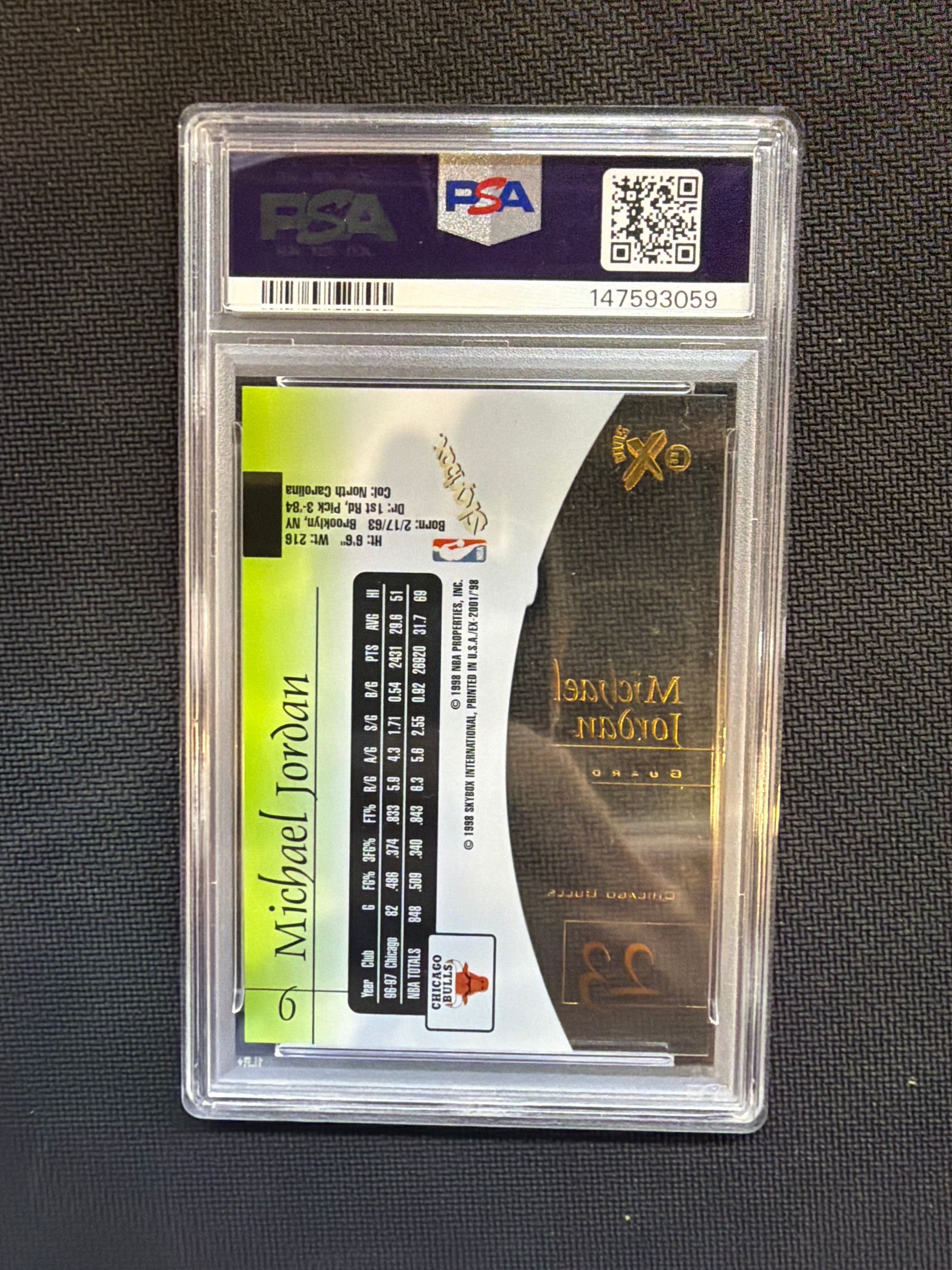 1997 Skybox E-X 2001 Michael Jordan #9 PSA 9 Bulls