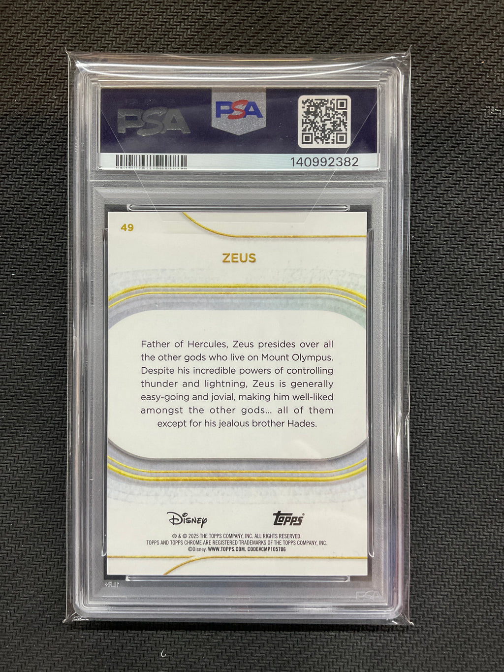 2025 Topps Chrome Disney Zeus Orange Wave /25 PSA 9 382