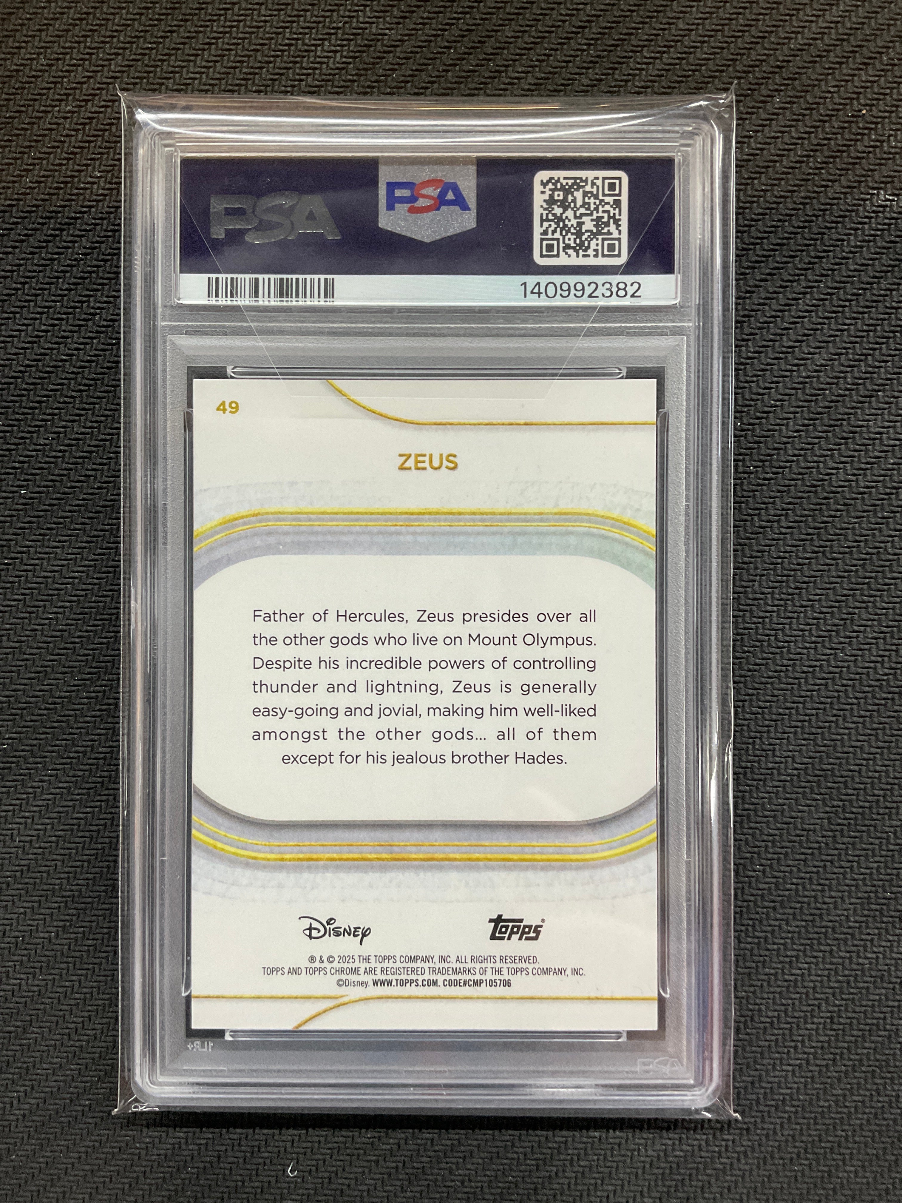 2025 Topps Chrome Disney Zeus Orange Wave /25 PSA 9 382
