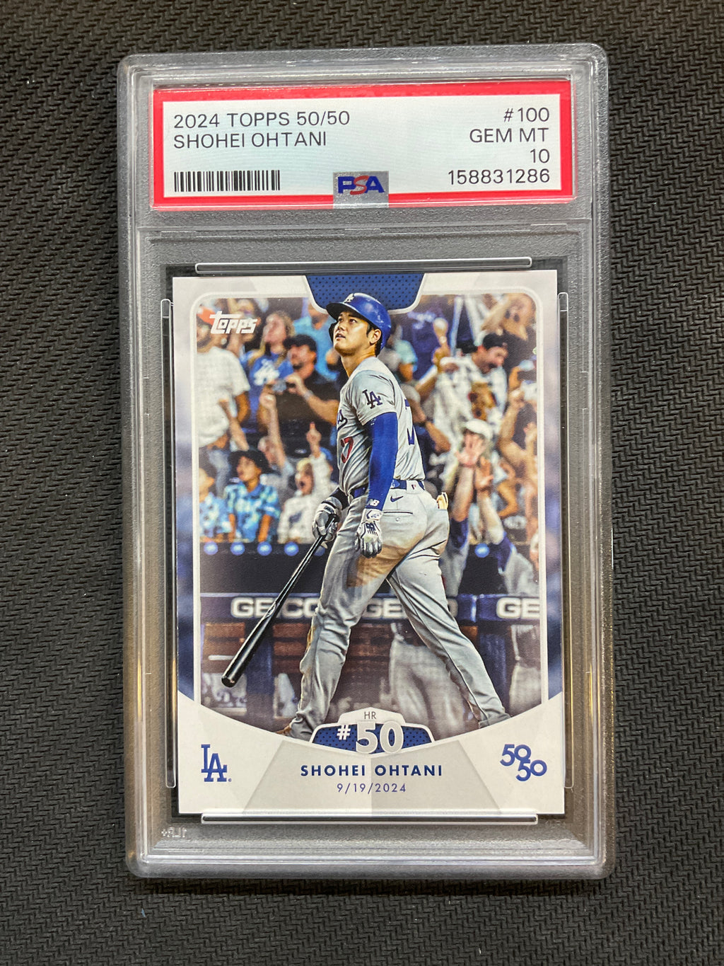 2024 Topps 50/50 Shohei Ohtani HR 50 PSA 10 Dodgers