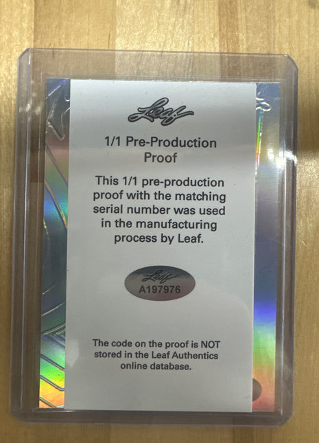 2022 Leaf Ty Simpson Pre-Production 1/1 Optichrome Alabama