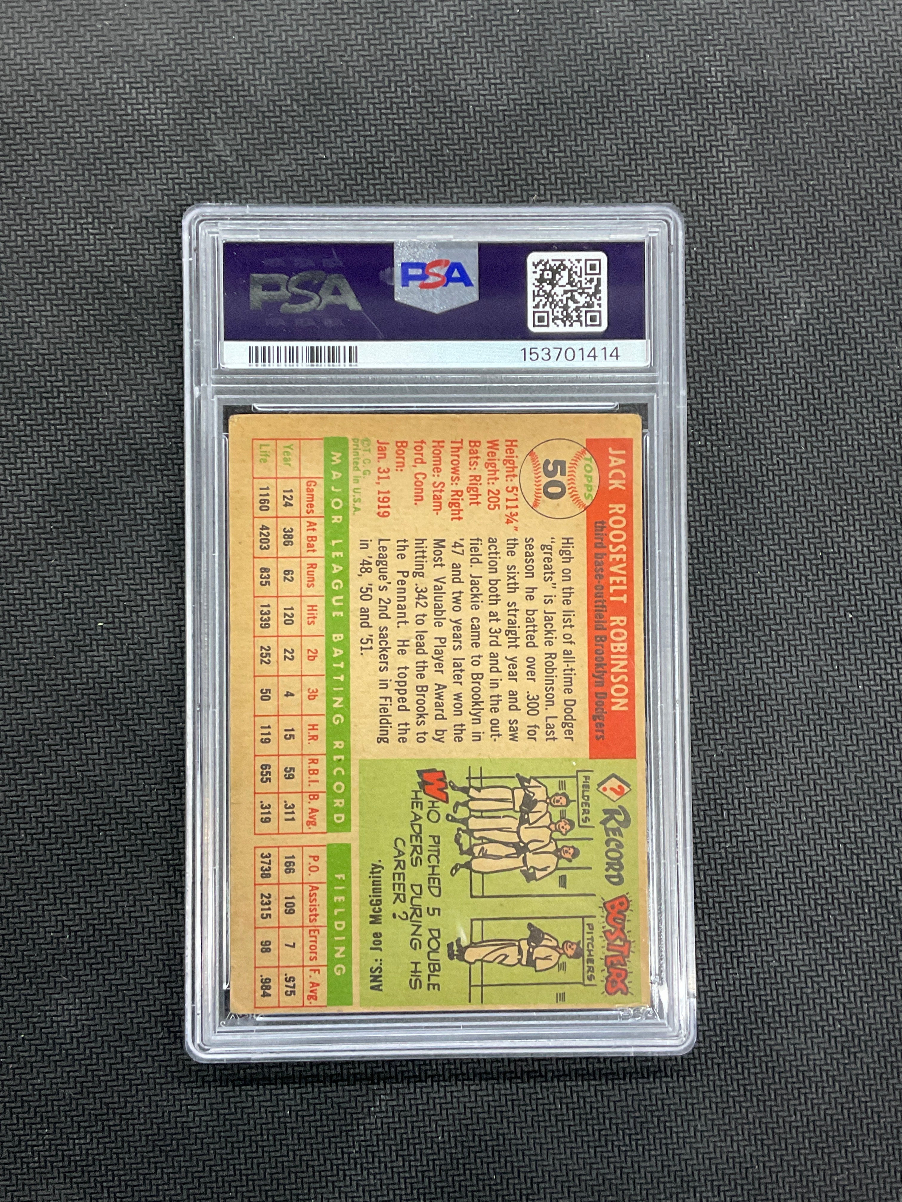 1955 Topps Jackie Robinson #50 PSA 2 Dodgers