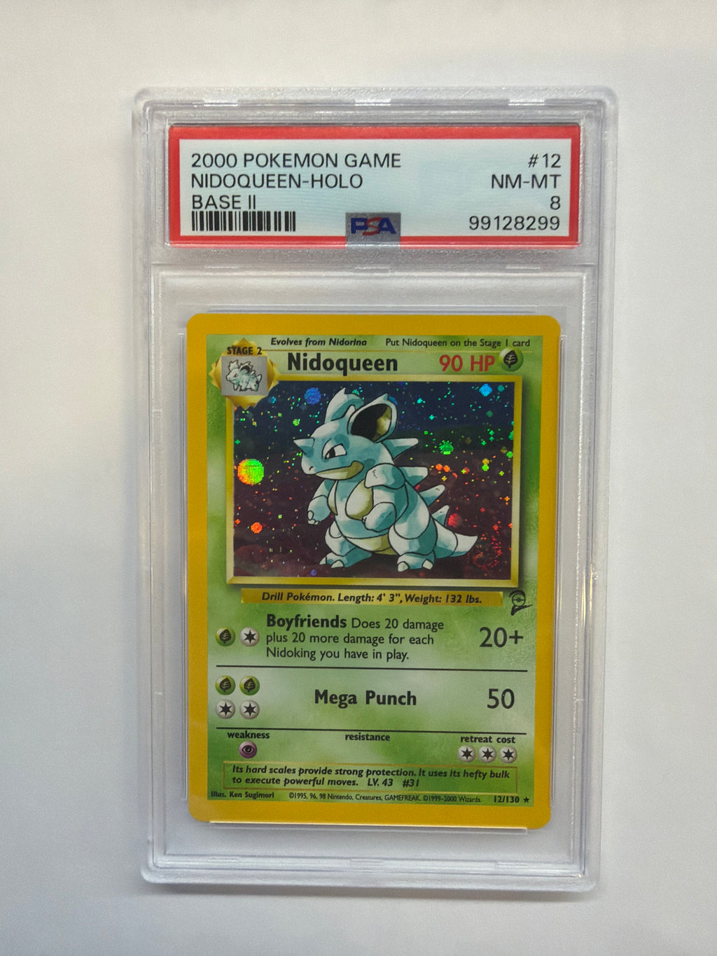 2000 Pokemon Base II Nidoqueen Holo 12 PSA 8