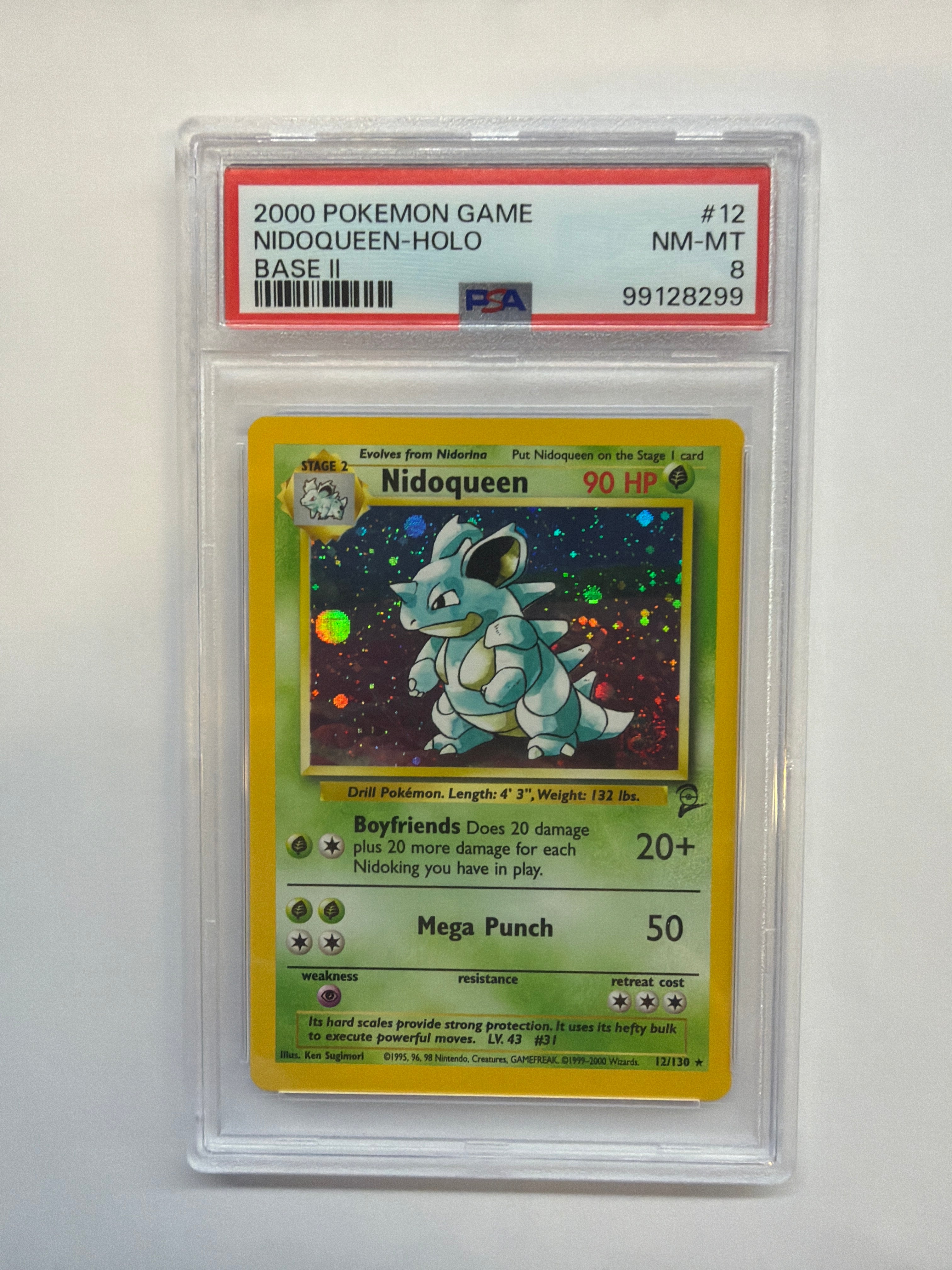 2000 Pokemon Base II Nidoqueen Holo 12 PSA 8