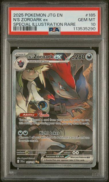 2025 Pokemon Journey Together N's Zoroark ex 185 PSA 10