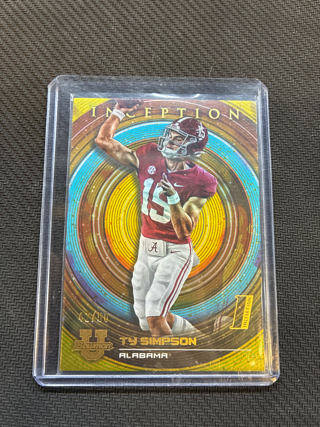 2023 Bowman Inception Ty Simpson Gold Refractor /50 Alabama