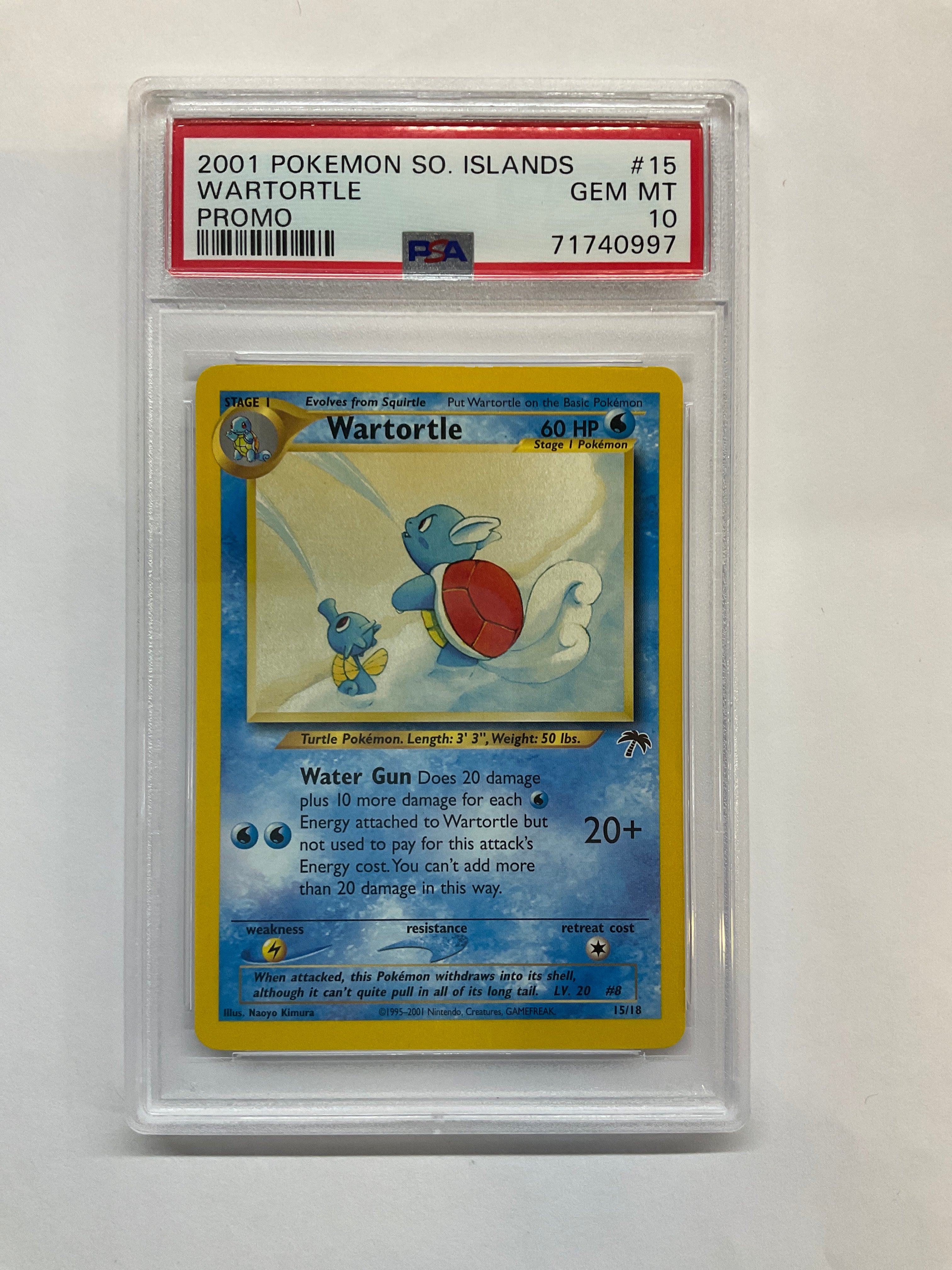2001 Pokemon Southern Islands Promo Wartortle 15 PSA 10