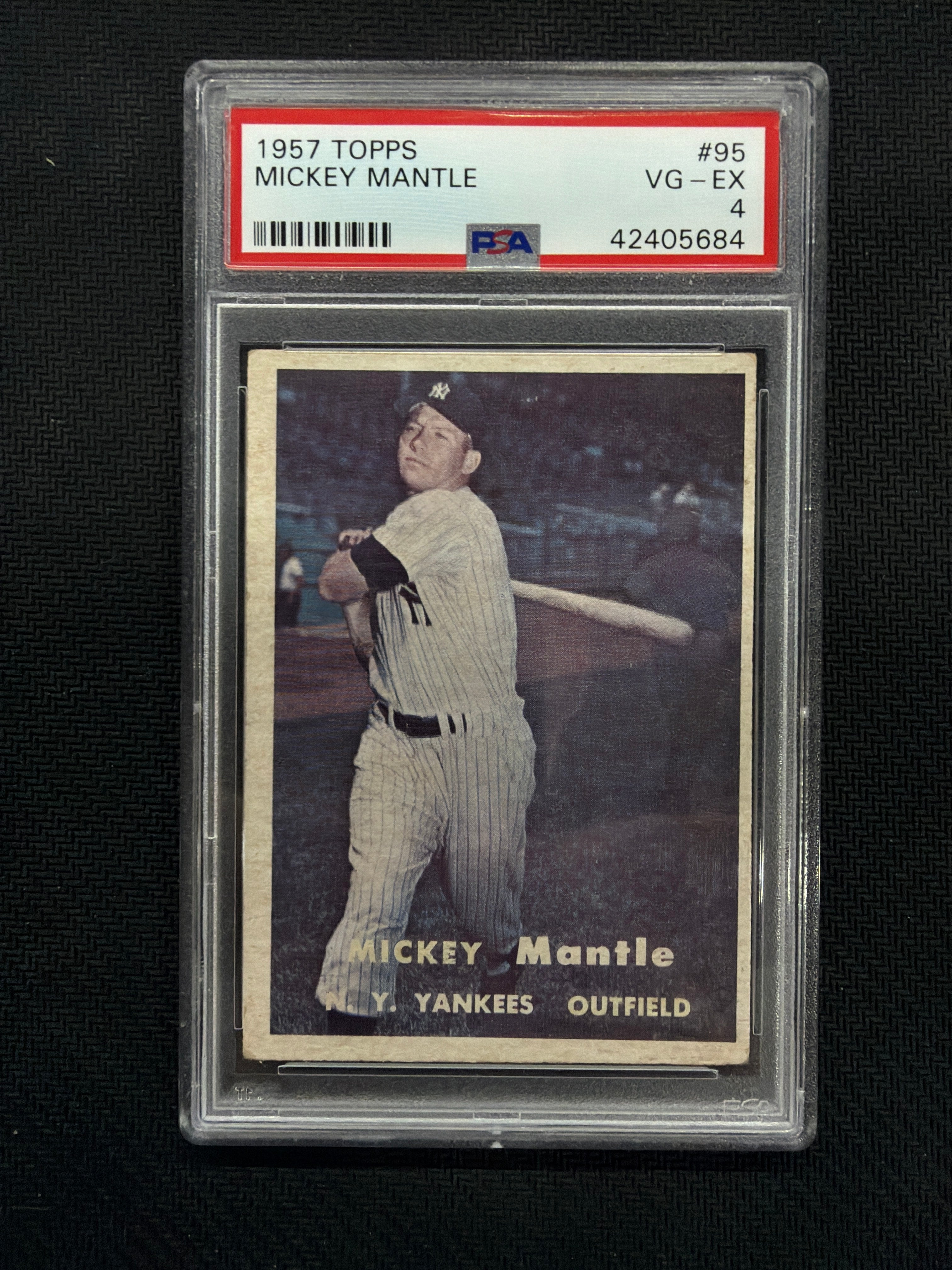 1957 Topps Mickey Mantle PSA 4 Yankees