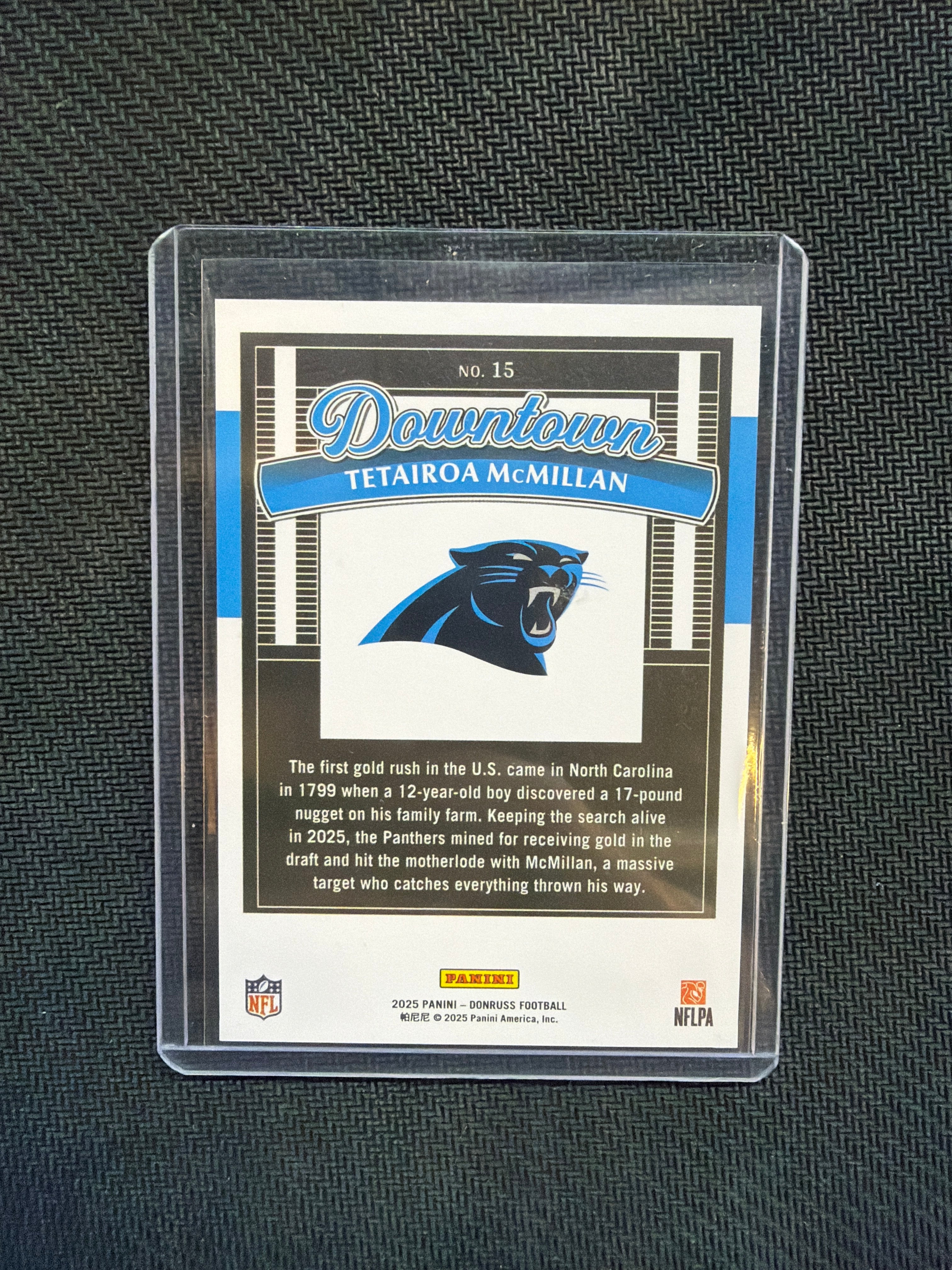 2025 Donruss Tetairoa Mcmillan Rookie Downtown! Panthers