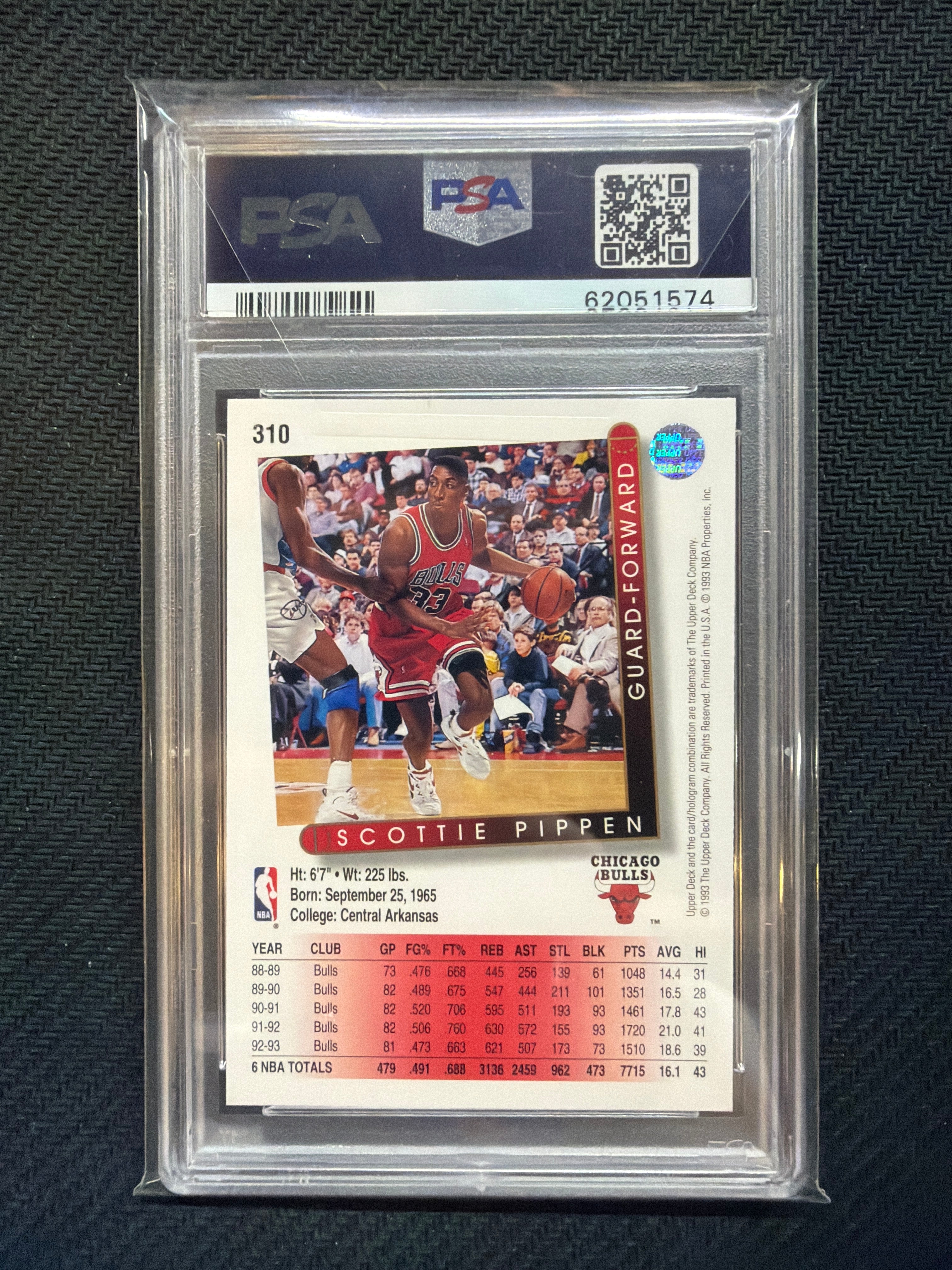 1993 Upper Deck Scottie Pippen #310 PSA 10 Bulls