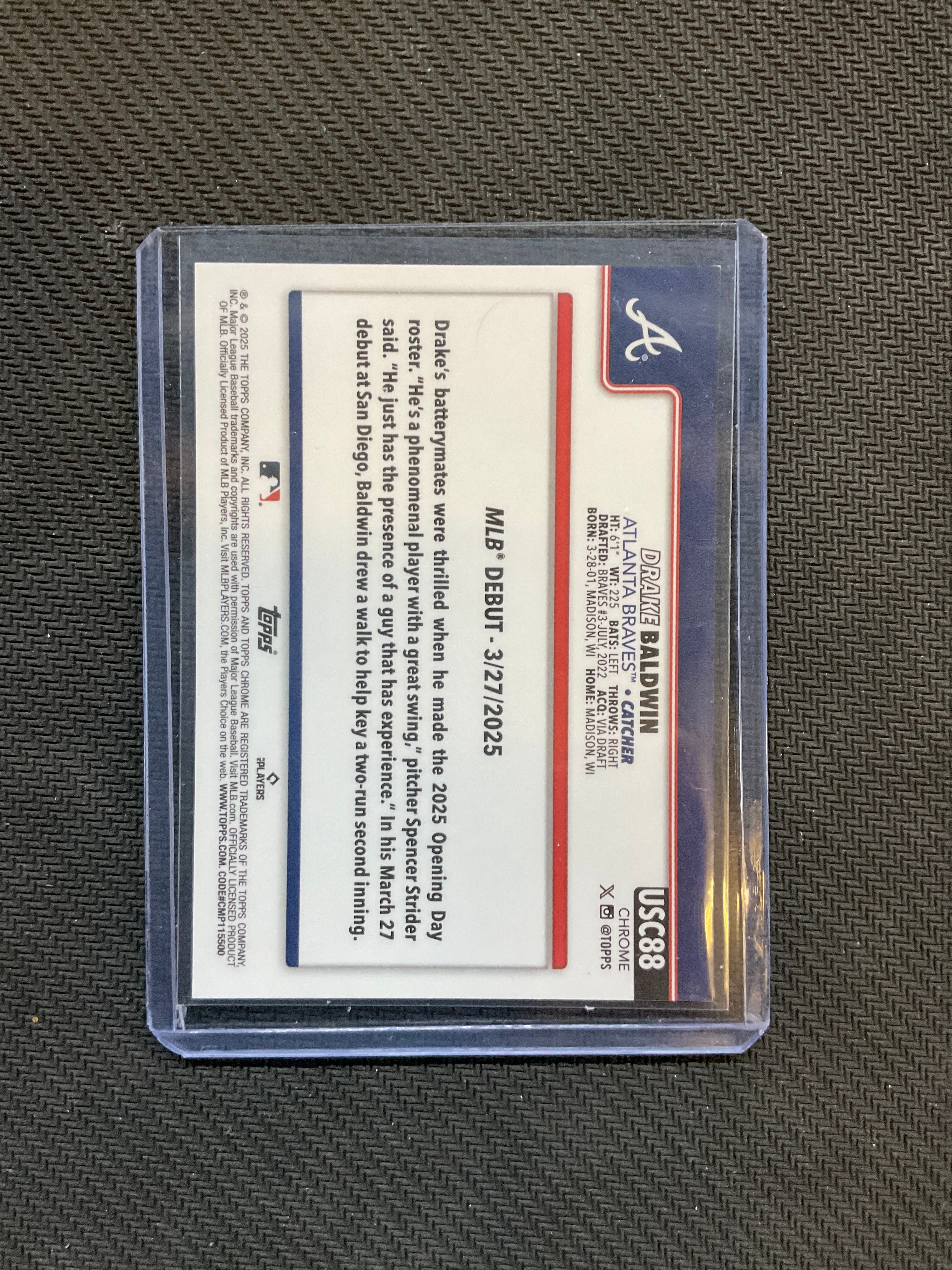 2025 Topps Chrome Update Drake Baldwin Orange /25 Rookie Braves