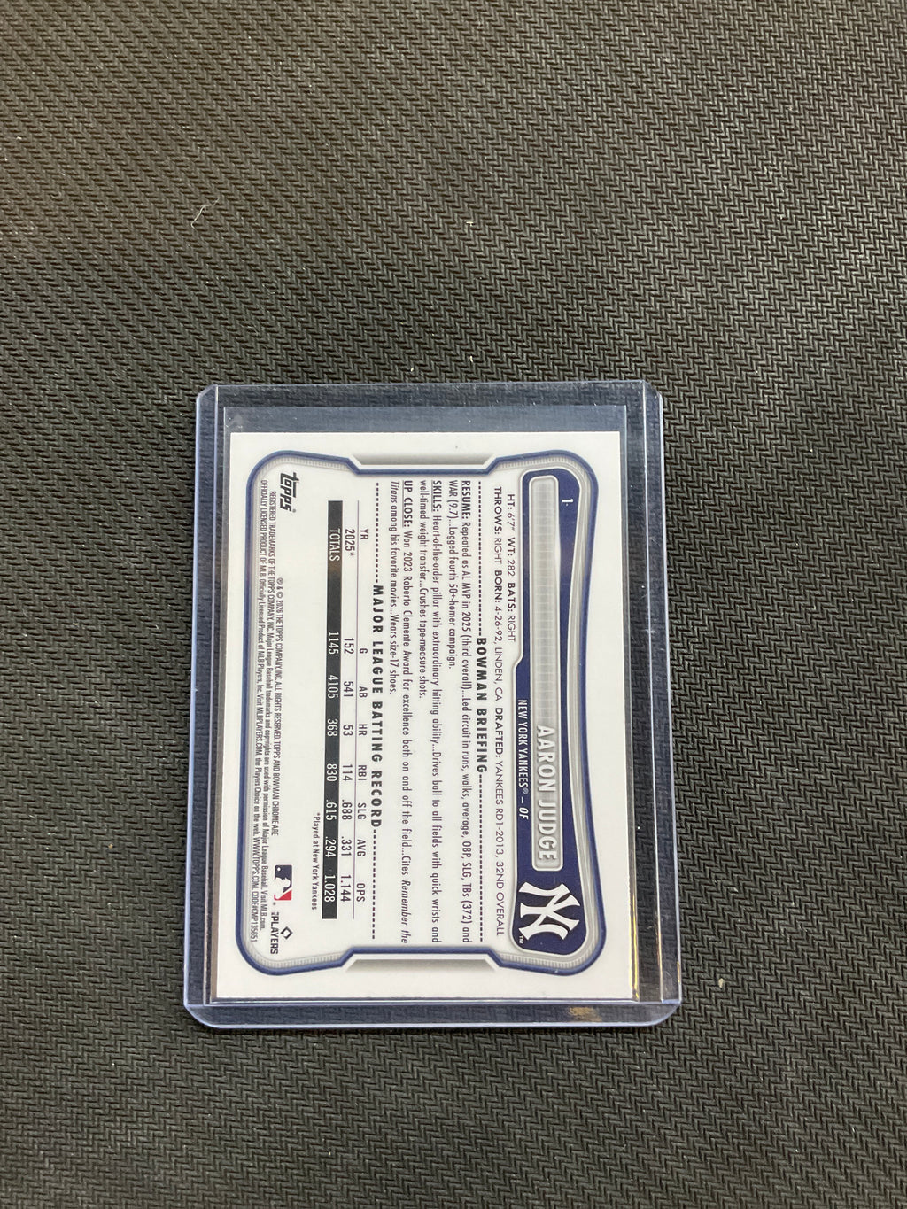 2026 Bowman Chrome Aaron Judge Mega Box Blue Mojo /150 Yankees