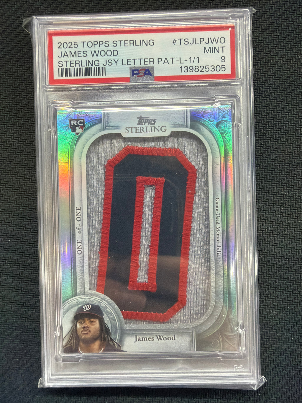 2025 Topps Sterling James Wood Rookie Letter Patch 1/1 PSA 9