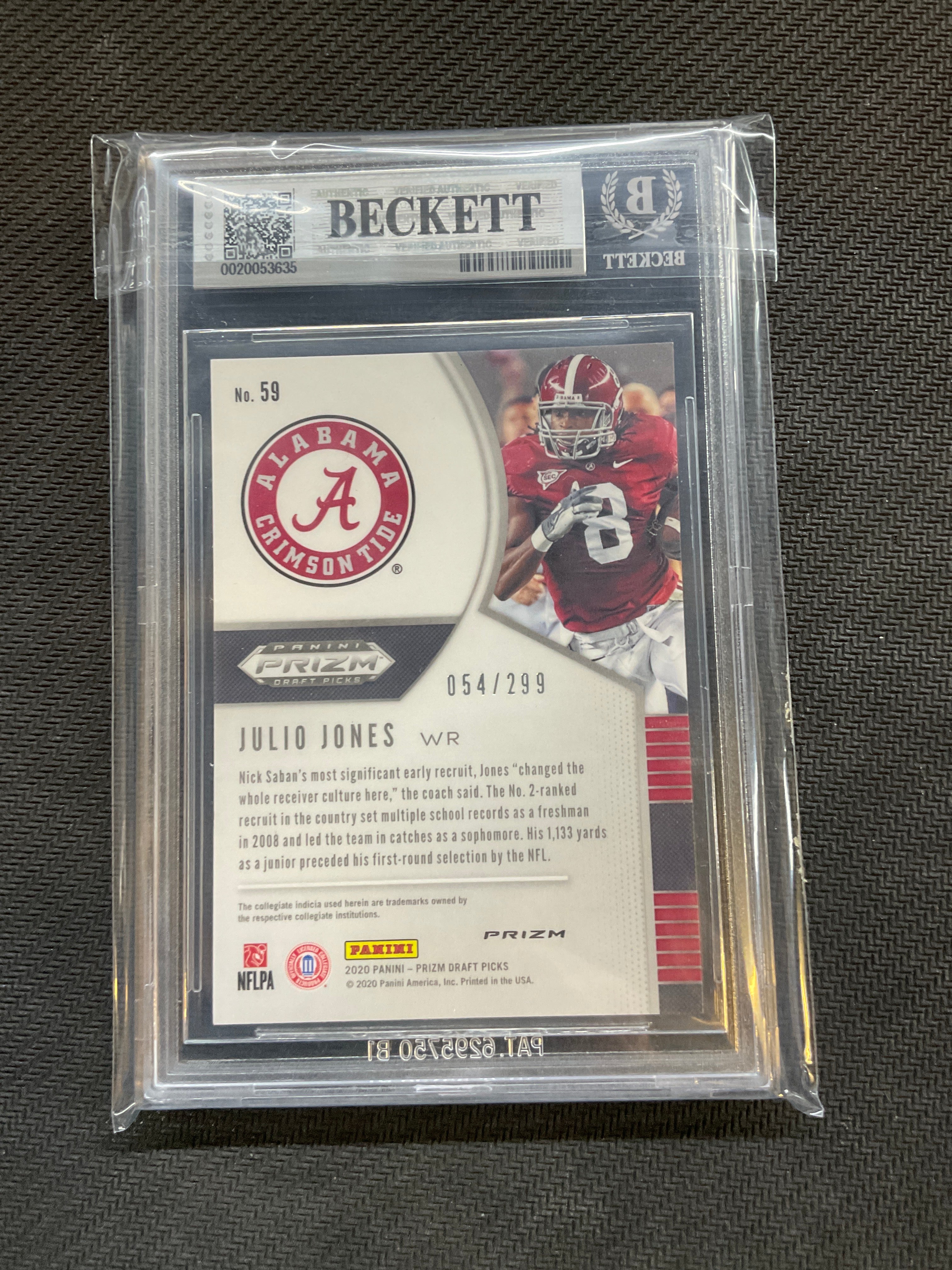 2020 Panini Prizm Draft Picks Julio Jones /299 BGS 9 Alabama