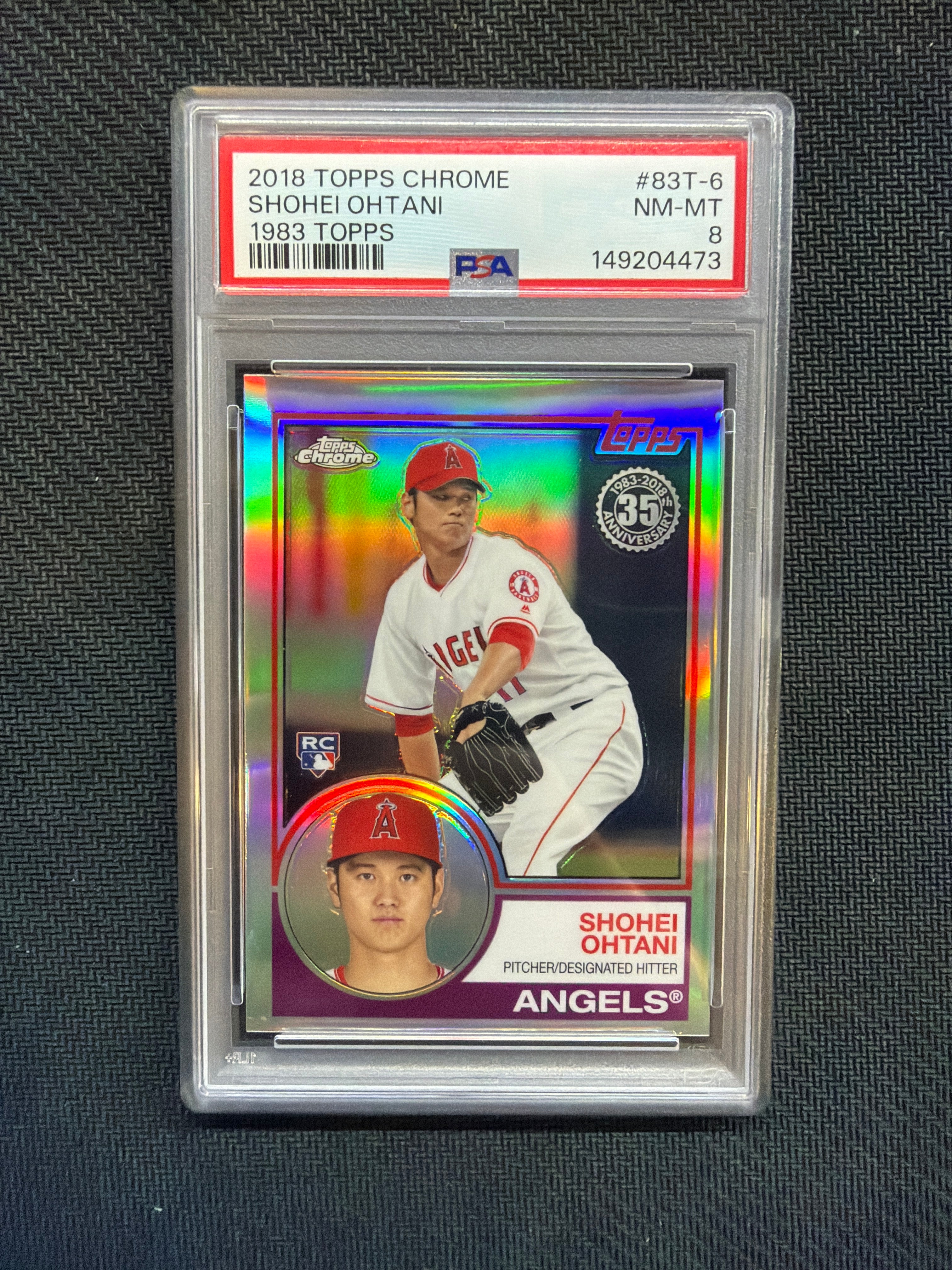 2018 Topps Chrome 83 Shohei Ohtani PSA 8 Refactor Rookie 473