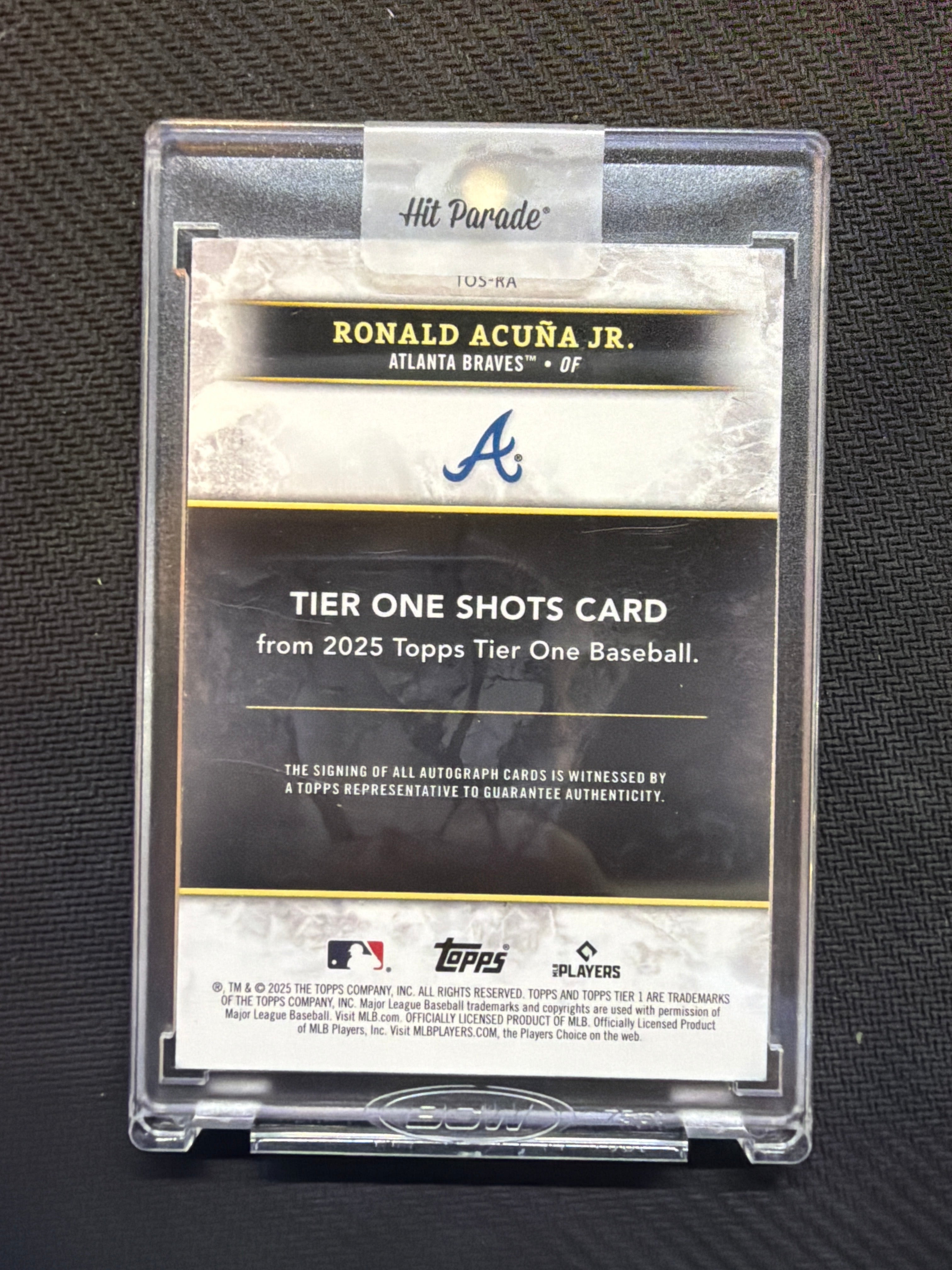 2025 Topps Tier One Ronald Acuna Jr. Green Foil Auto /20 Braves