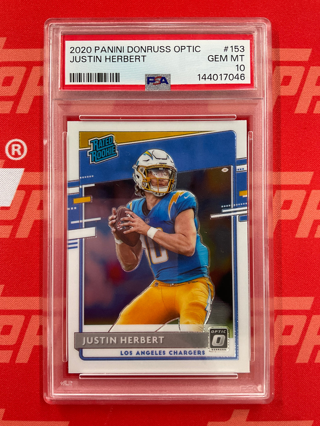 2020 Donruss Optic Justin Herbert Rookie PSA 10 Chargers
