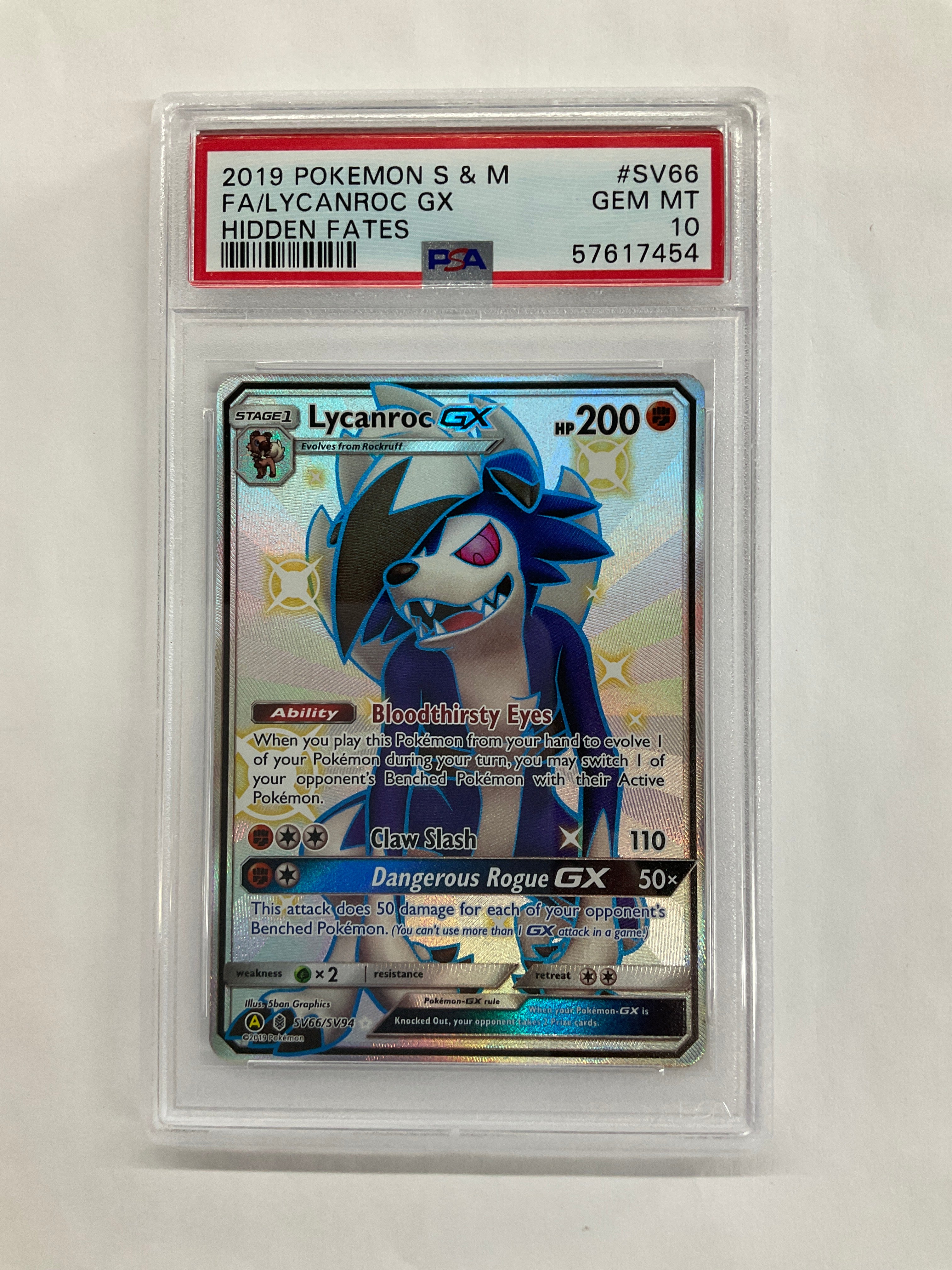 2019 Pokemon Sun & Moon Lycanroc GX SV66 PSA 10