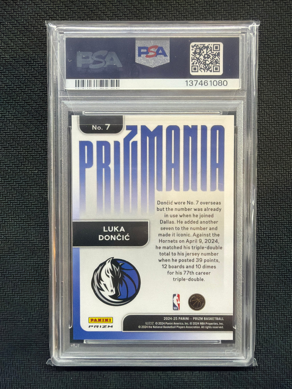 2024 Prizm Luka Doncic Prizmania #7 PSA 9 080